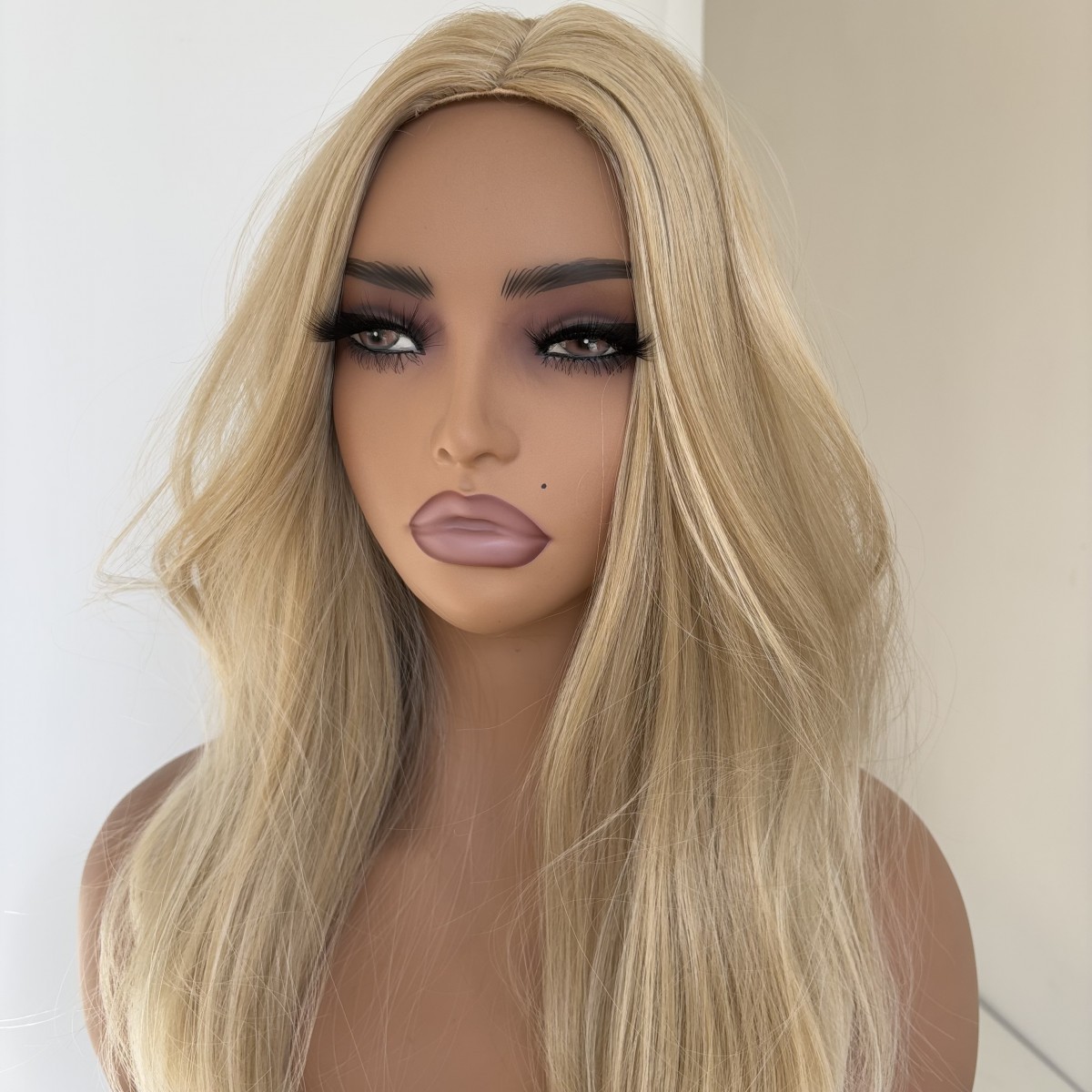 Mixed blonde Short Straight Heat Resistant Synthetic Hair Costume Wig