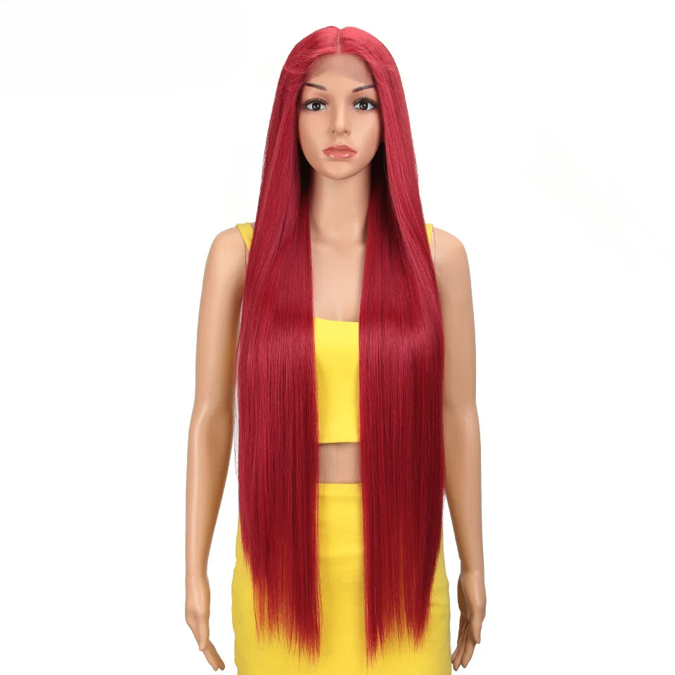 Wigs for Black Women Straight Synthetic Lace WIg 38 Inch Ombre Blonde Lace Wig