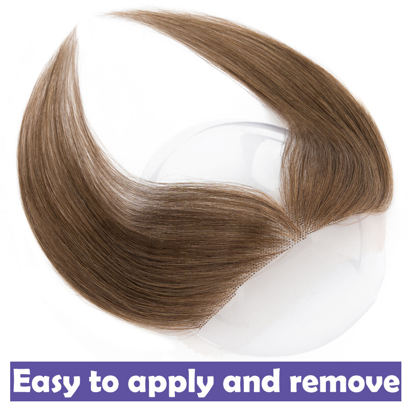 2*16CM Forehead Frontal Hairpiece Mens Toupee Hairline V Loop/Replacement System