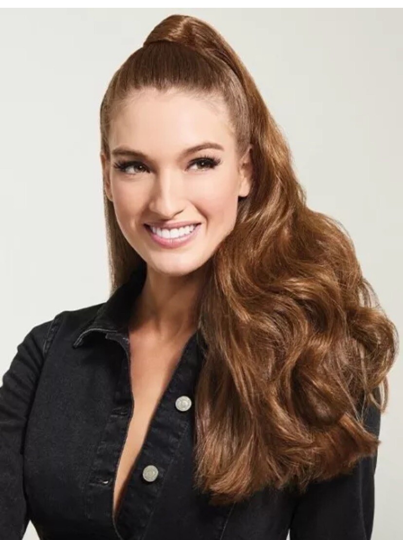 hairdo 23″ wavy wrap around pony r4 midnight brown dark brown ken paves