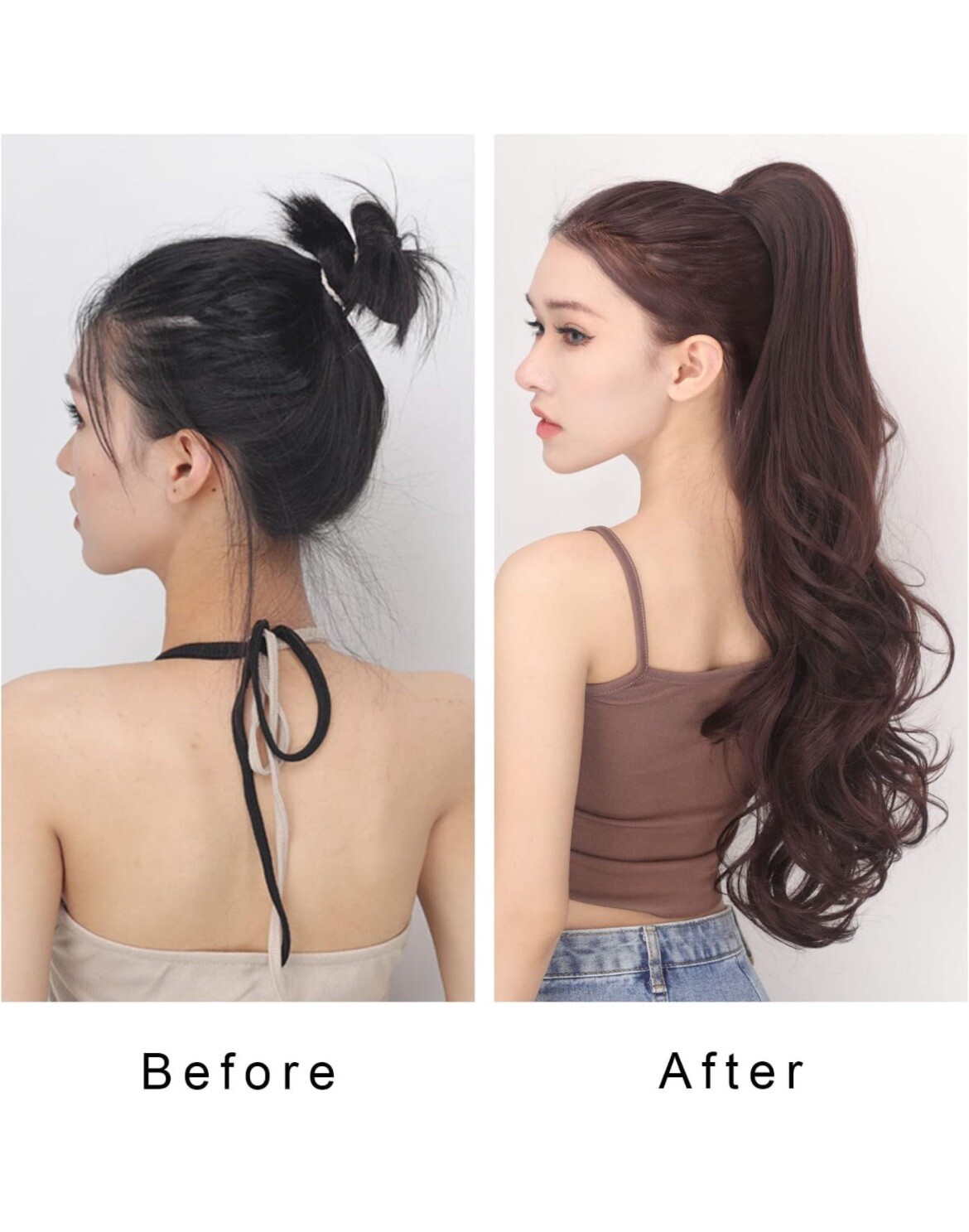 Curly Wavy Drawstring Ponytail Extension Clip IN Pony Tail 22″ Fake HAIR