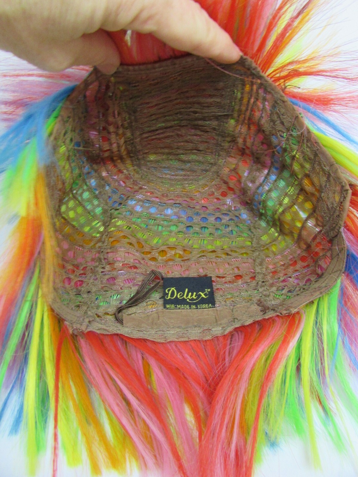 Vintage 80’s Japan DELUX, Rainbow LGBTQ Gay Pride MULLET WIG, Small