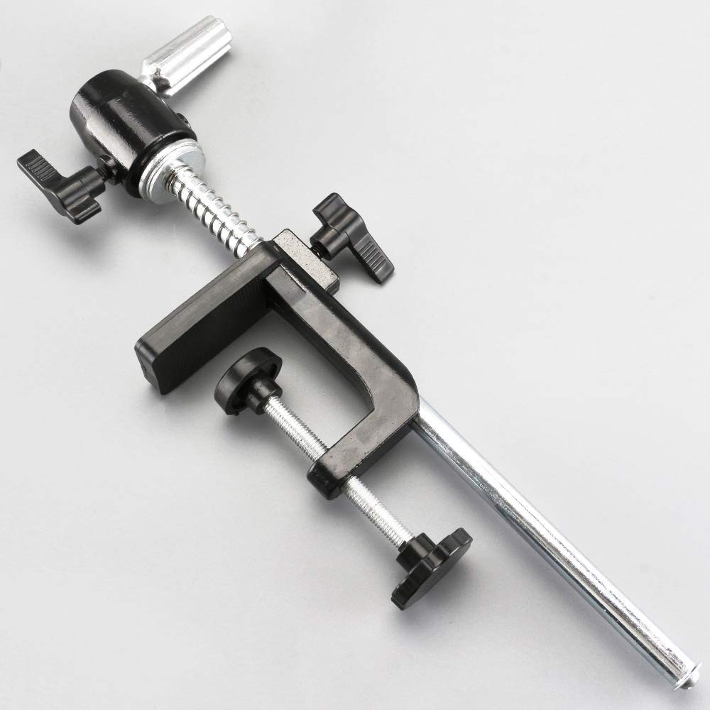 Versatile Wig Stand Holder with Adjustable Height and Metal C-Clamp Design