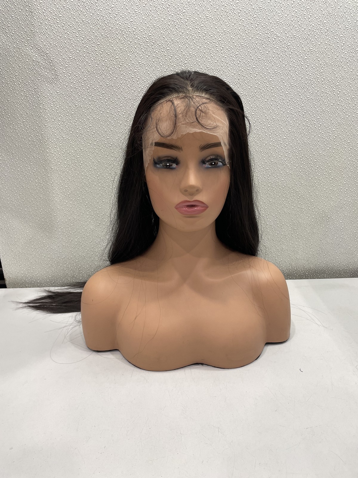 High-End Wigs Dark Brown Straight Synthetic Hair Lace Front Glueless Wig, 28″