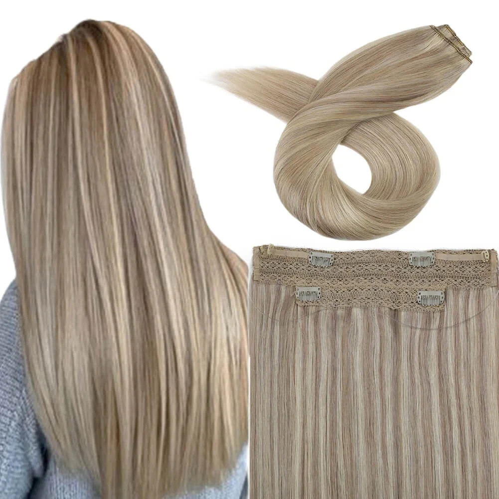 Sunny Hair FISHLINE 14″ Rose / Champagne Wire Human Hair Extensions FP P18-613