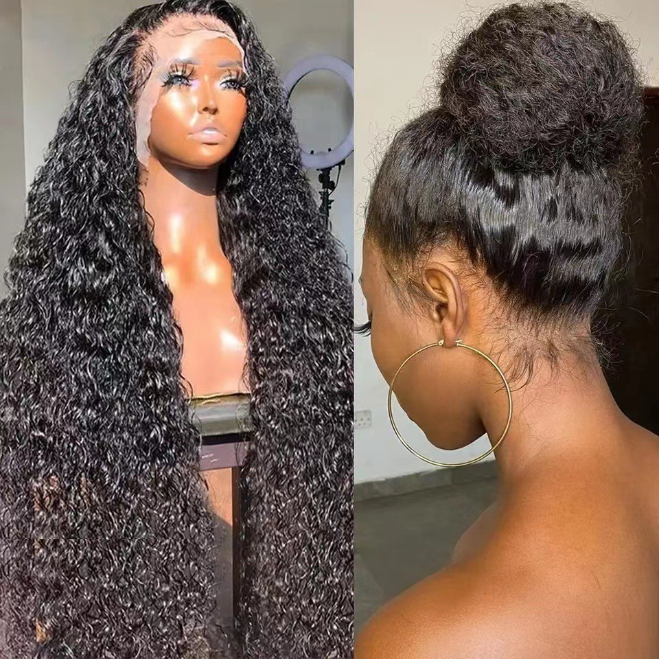Front Lace Box Braids Wig Small Curly Full Head Wig For African Women Heat