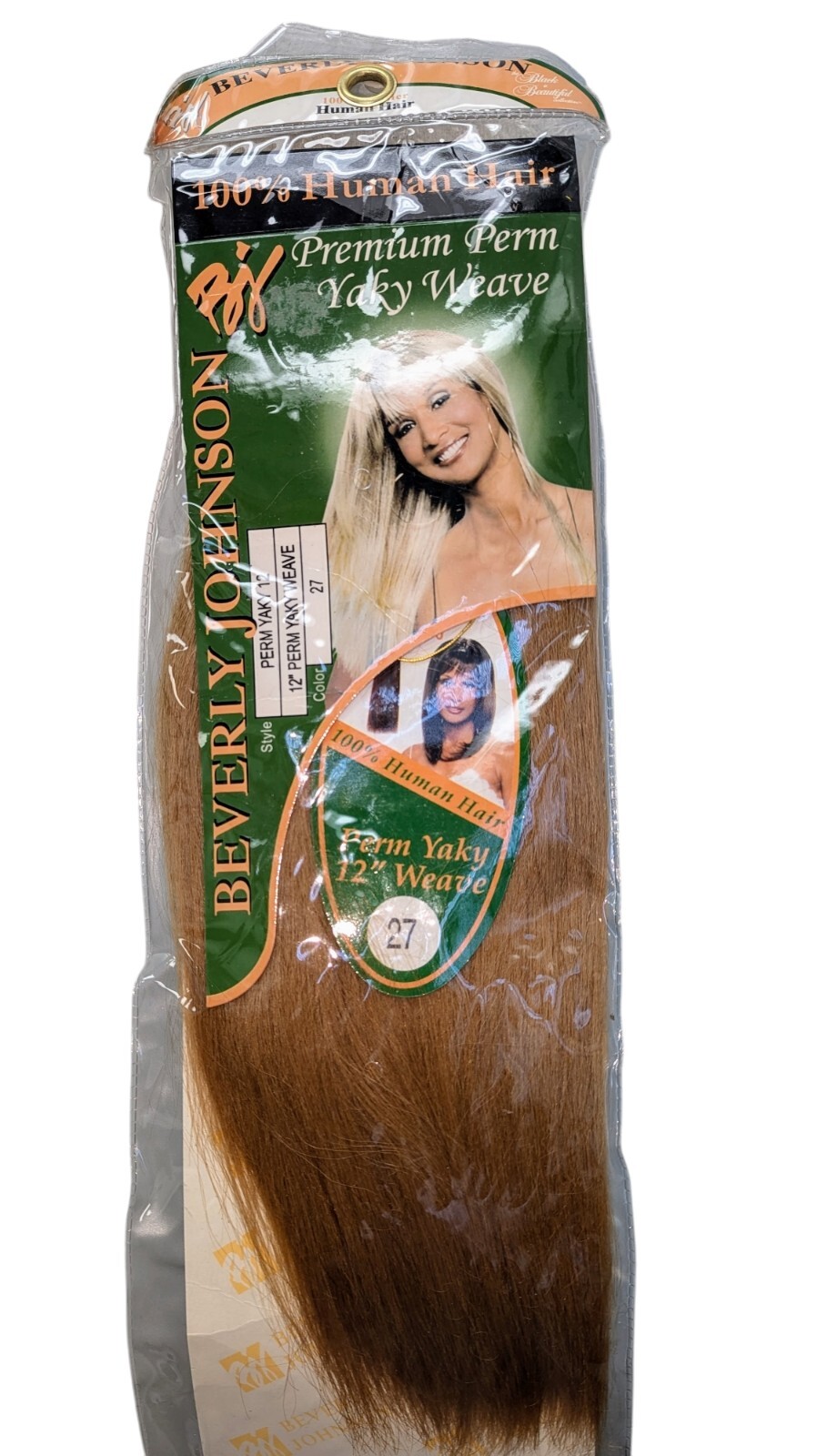 Premium Human Beverly Johnson 12 Inch Perm Yaky Weave Color Strawberry Blonde 27