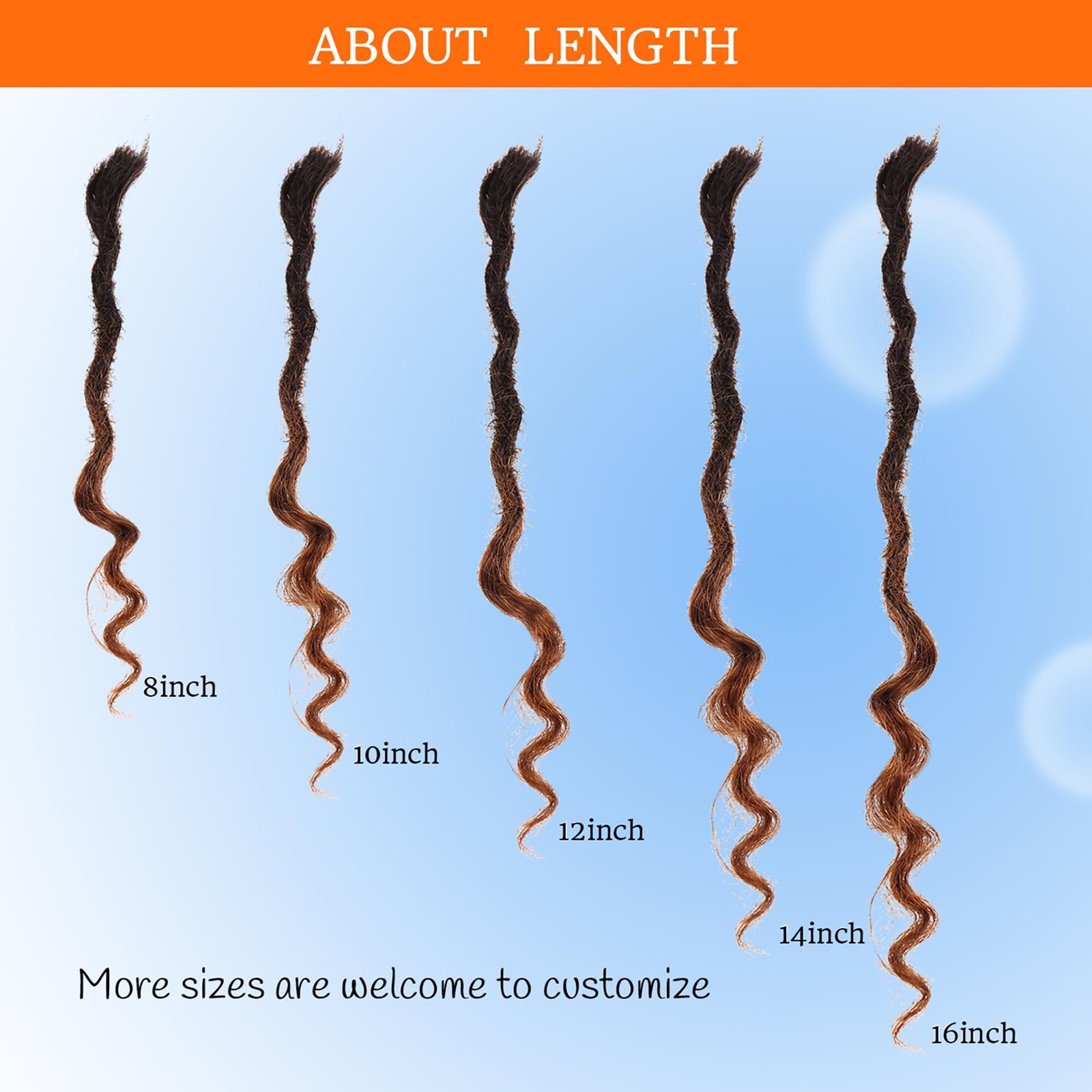 Orientfashion Curly End Human Hair Dreadlocks Extensions Goddess Locs Human