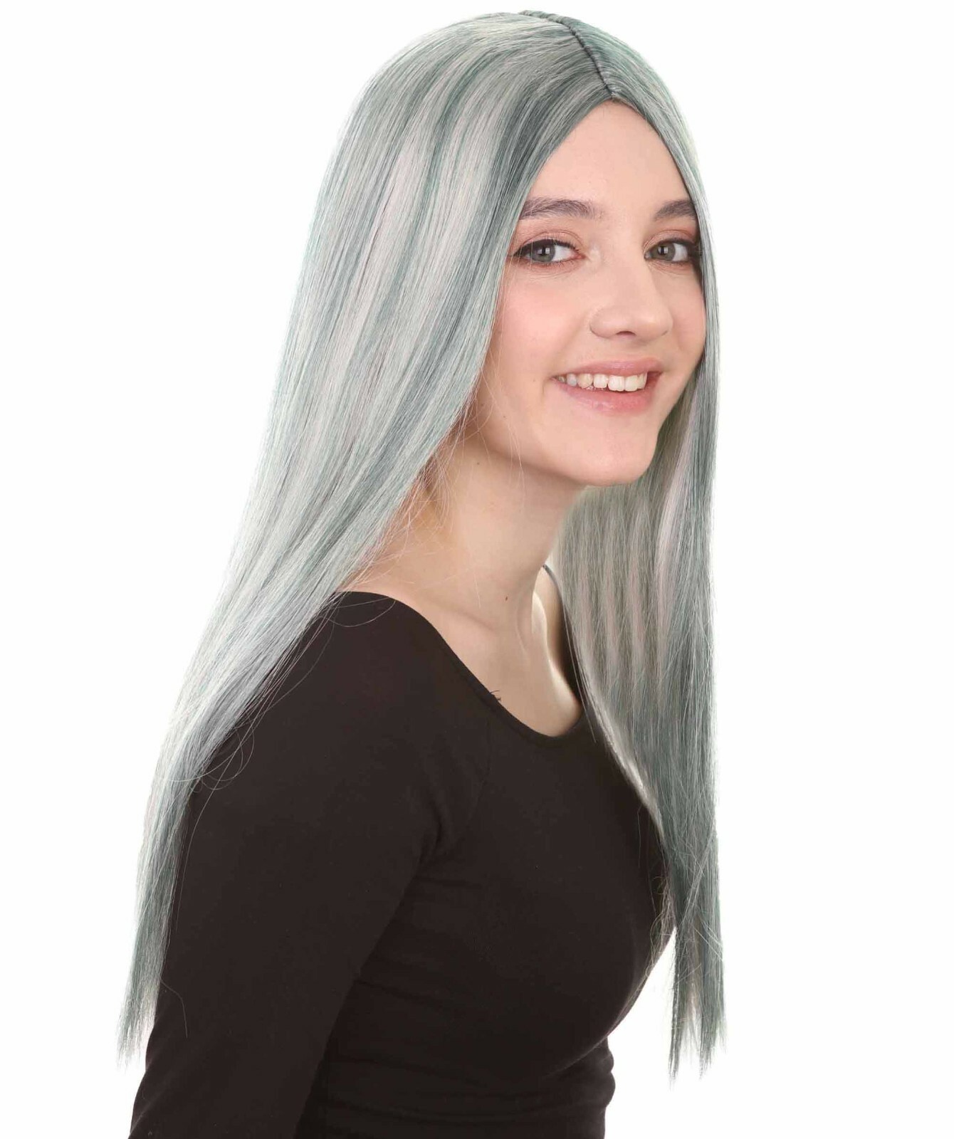 Grey Horror Zombie Wig for Women – Halloween Cosplay Hairpiece with Capless Cap