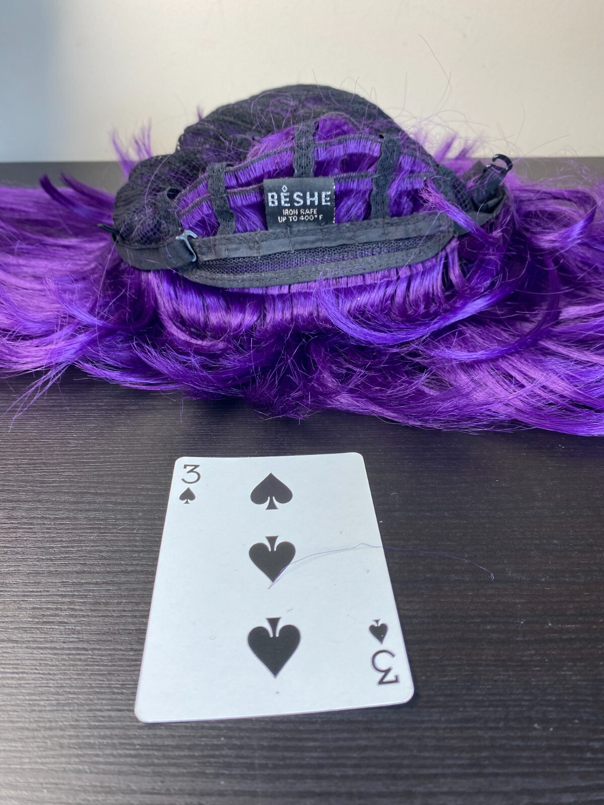 Beshe Purple Bob Curtain Bangs Wig Change of Pace Costume Collarbone