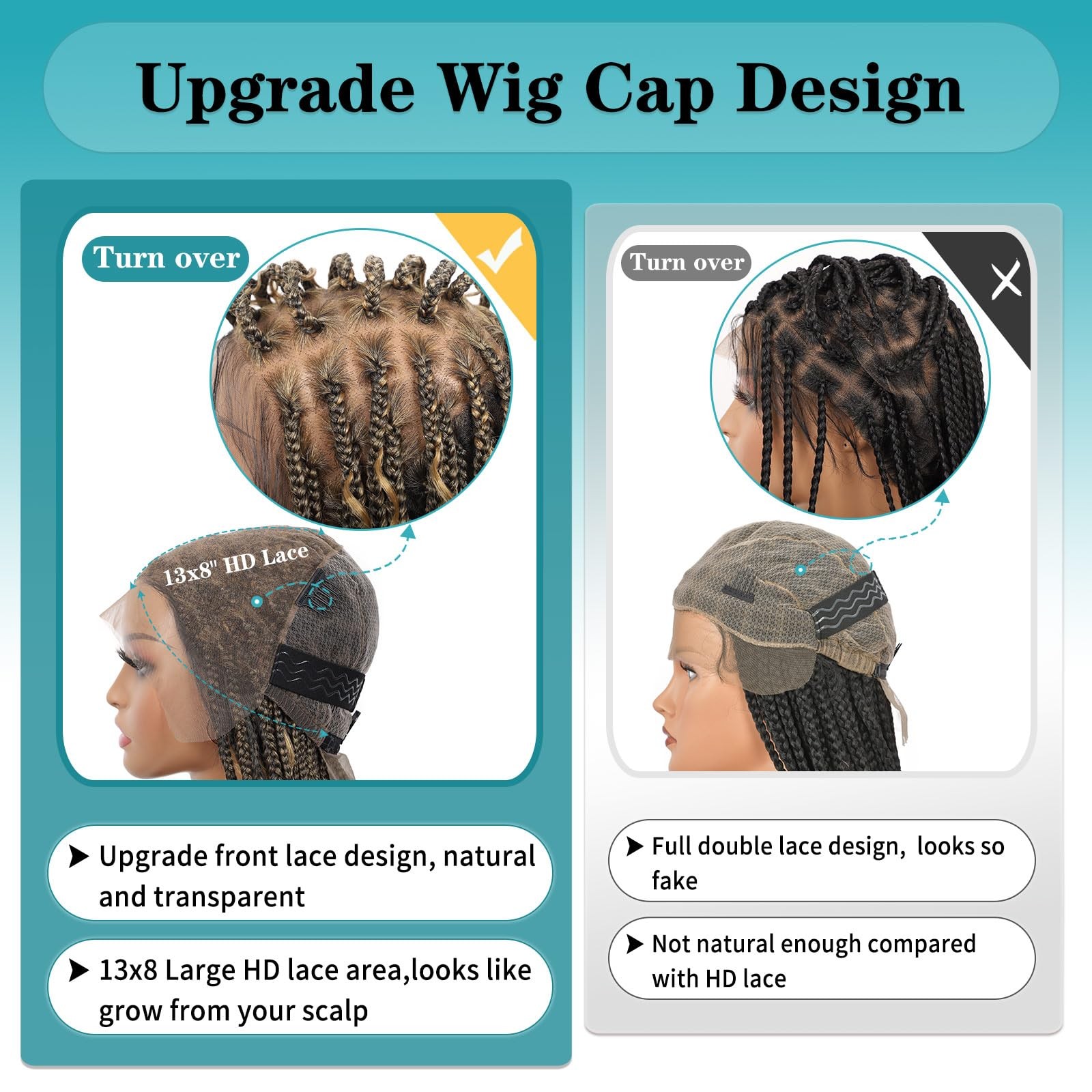 Kalyss 12Inch 13X8 Hd Lace Front Short Boho Braided Wigs For Women Full Lace