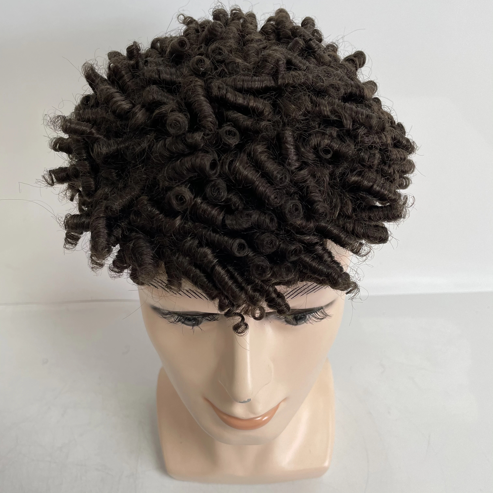 15mm Curl Twist Dreadlocks AUS Toupee for Black Men