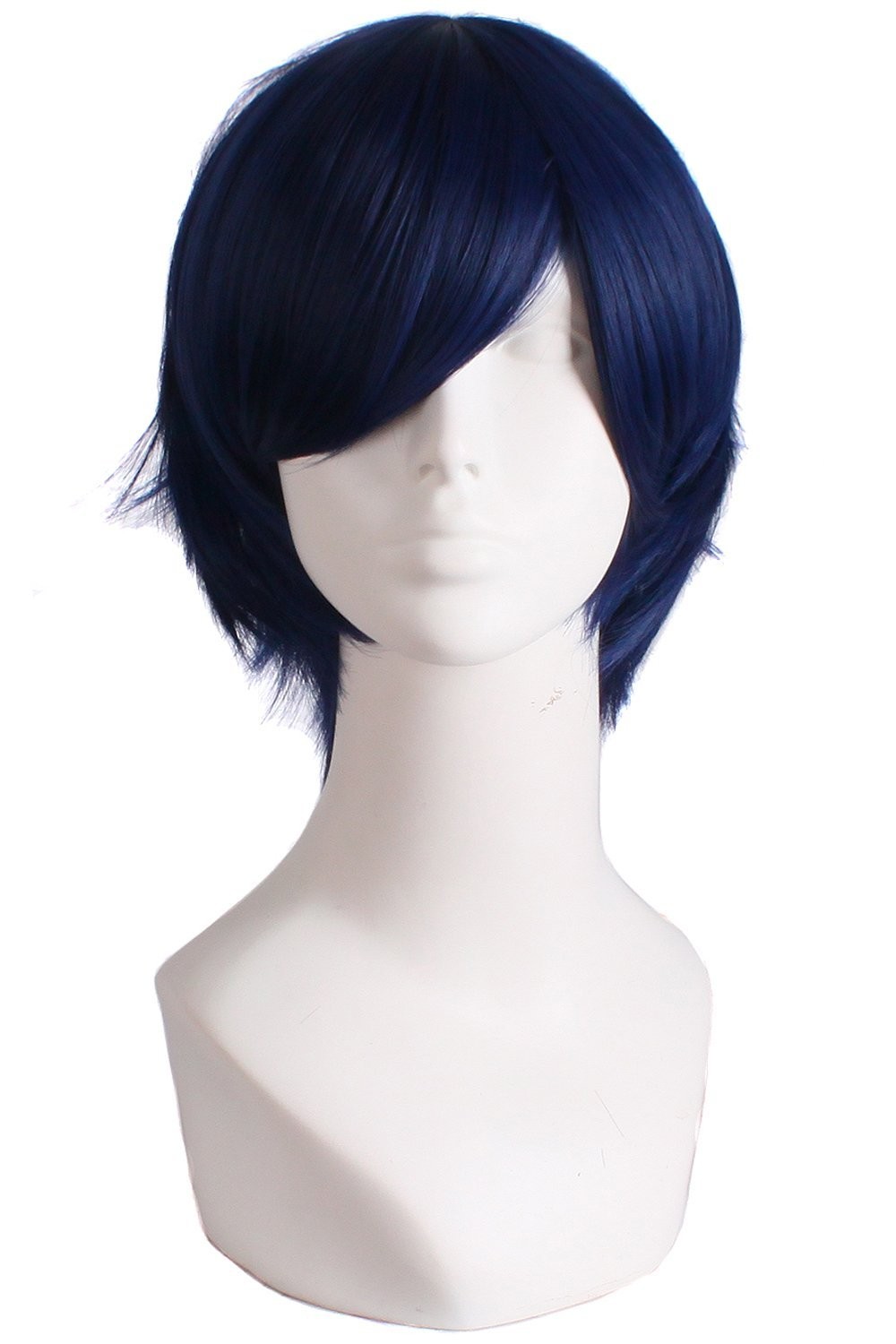 Men’s Short Straight Wig Cosplay Costume Wig Midnight Blue