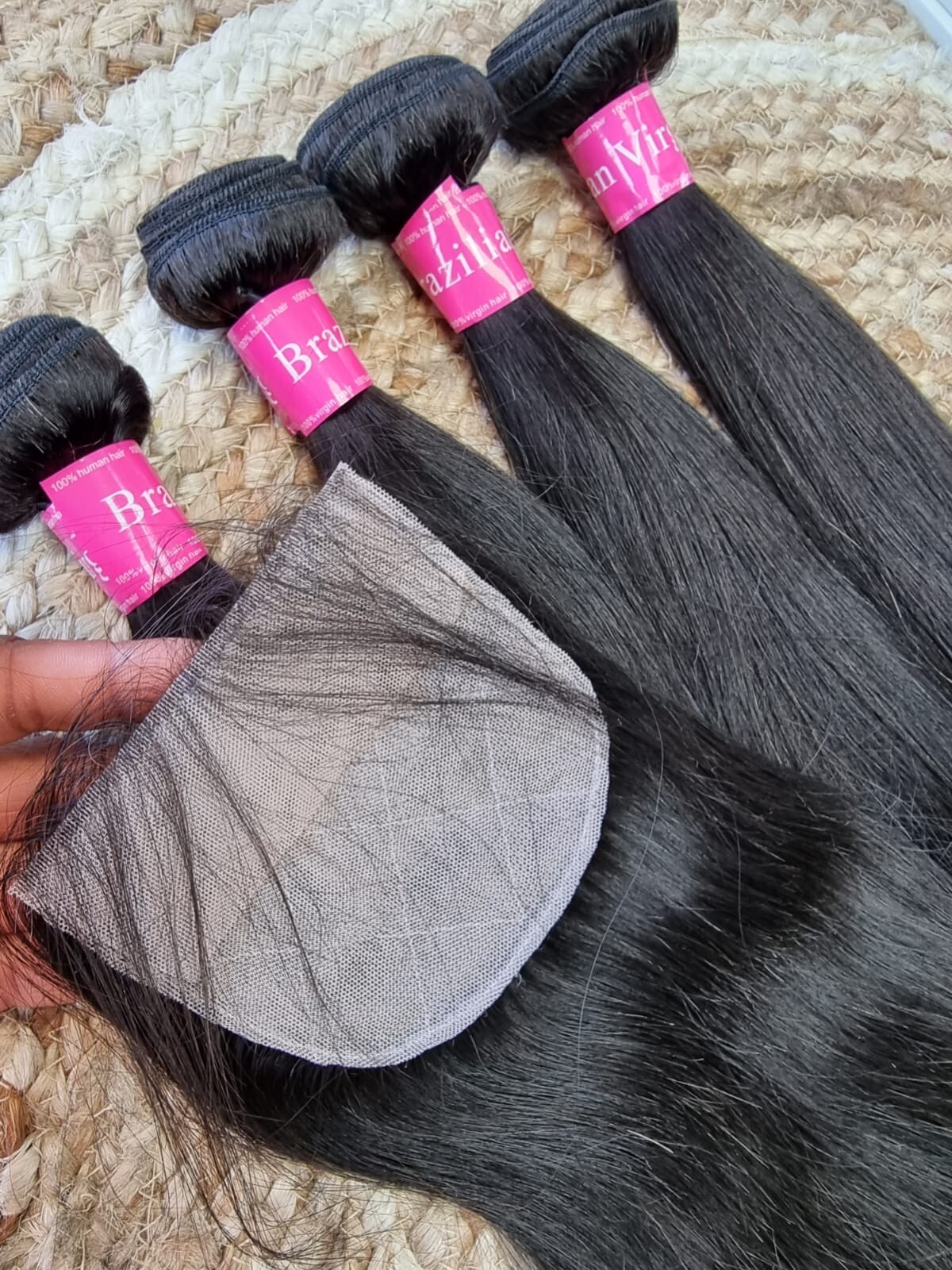 12A STRAIGHT BRAZILIAN VIRGIN HUMAN HAIR 20+20+20+20&20INC 4X4 SILK BASE CLOSURE