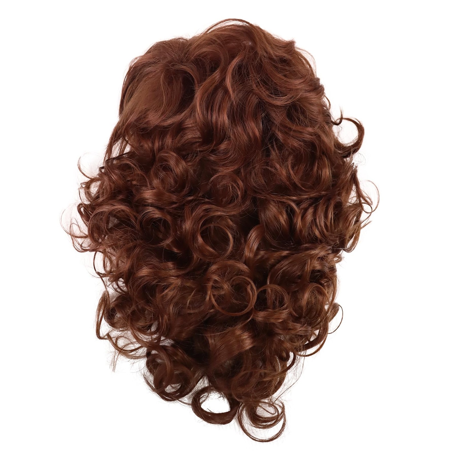 GNIMEGIL Shoulder Length Wigs For Women Auburn Curly Wig With Bangs Loose Wav…