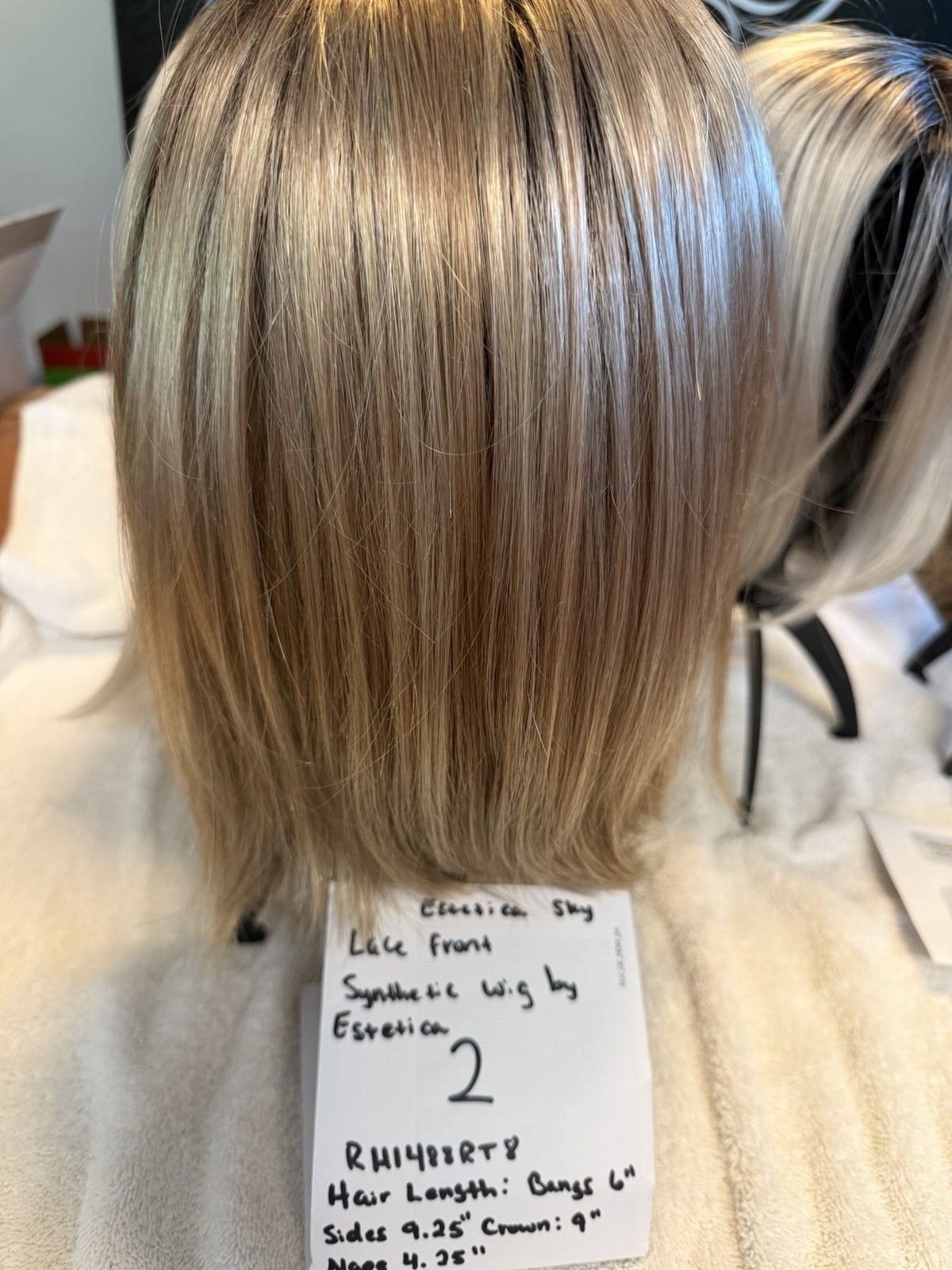 4 Synthetic Wigs, Stands, Wig Care System