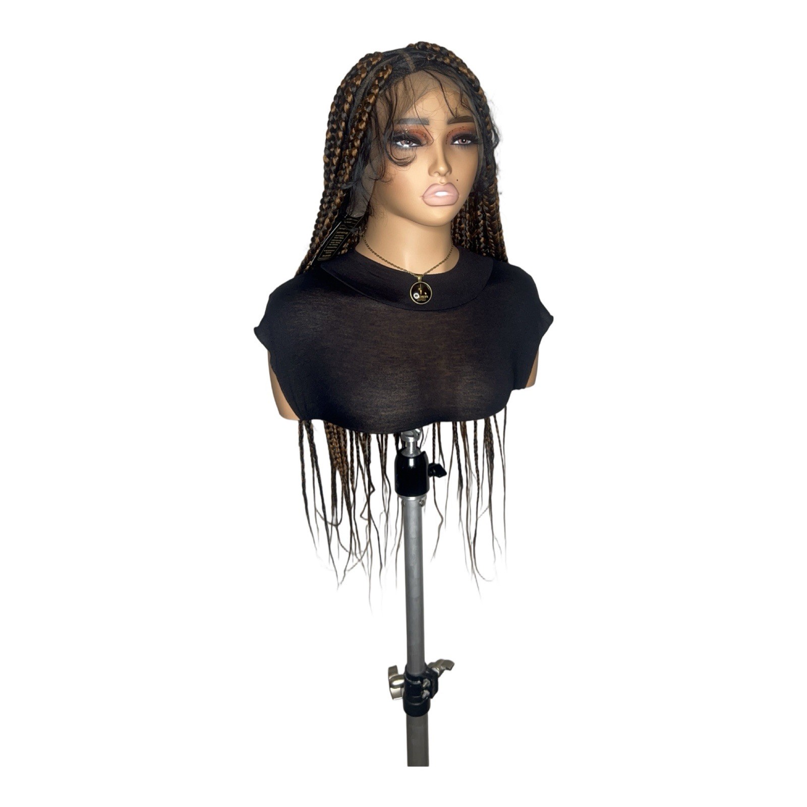 Women’s Synthetic Braided Wig Long Hairpiece Black/Brown