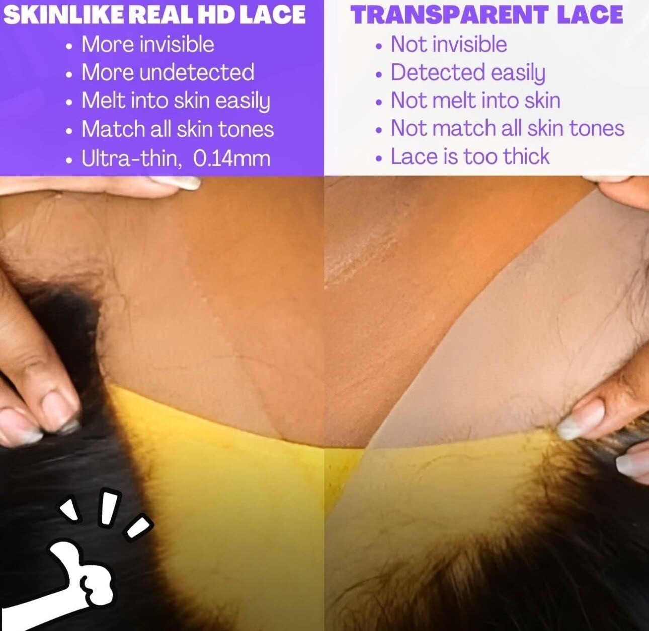 BEEOS 13×6 SKINLIKE Real HD Lace Frontal Only Deep Wave 0.10mm Ultra-thin