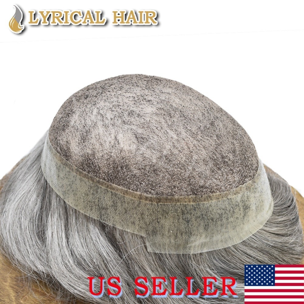 Lyrical Hair Mens Toupee French Lace&PU Human Hair Replacement System Hairpiece