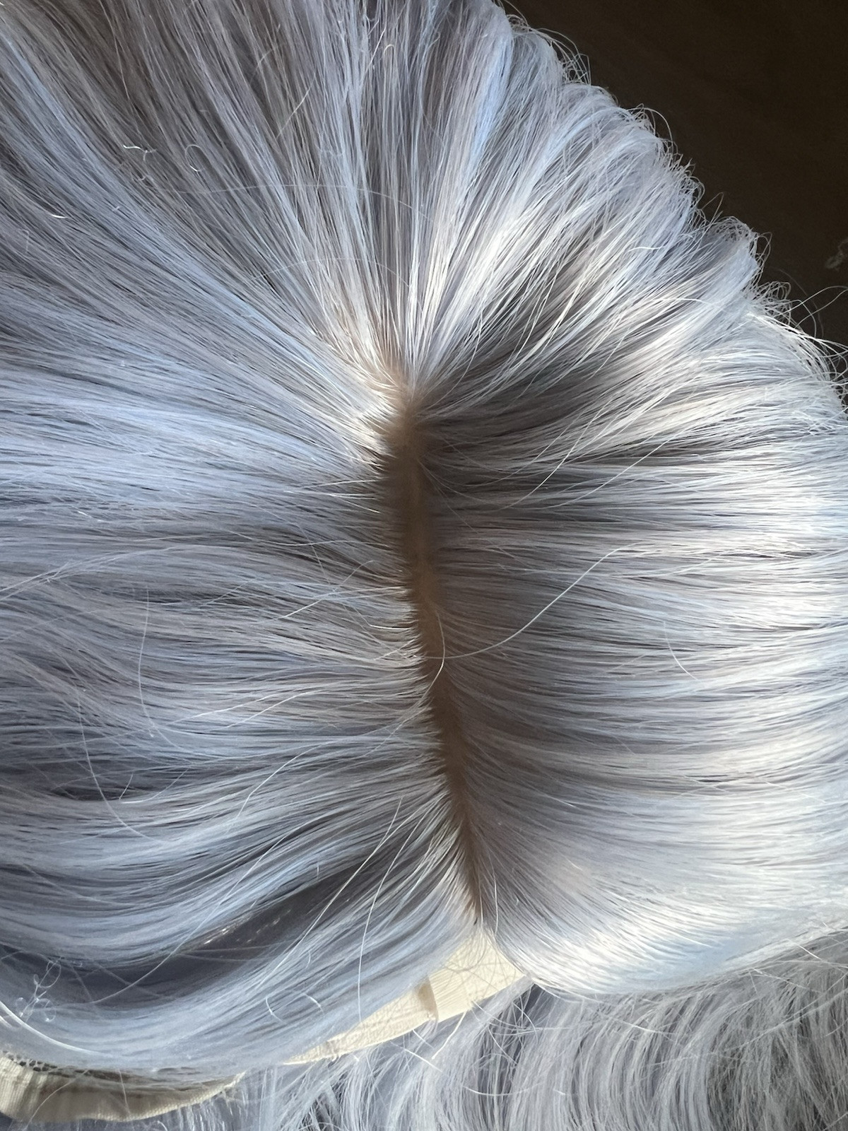 Womens Ice Blue Wavy Center Part Wavy Hair Wig.