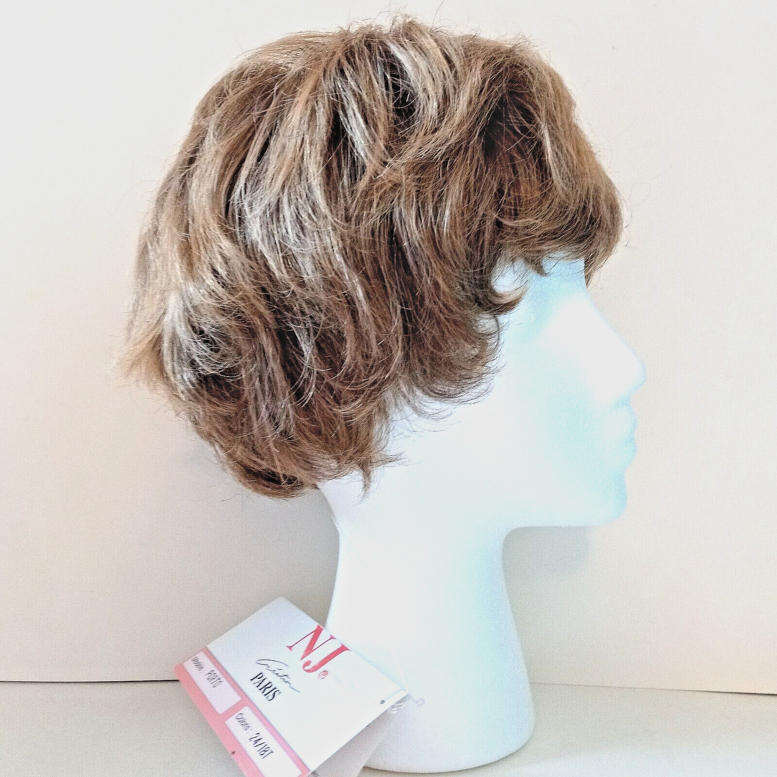 N J Creation Paris PORTO Wig Pixie Short Curly Ash Blonde Sunkissed Bangs NEW