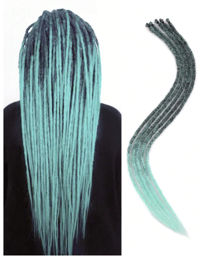 Hippie Dreadlock Hair Extensions 24 Inch 5 Strands Single Ended Soft for Women