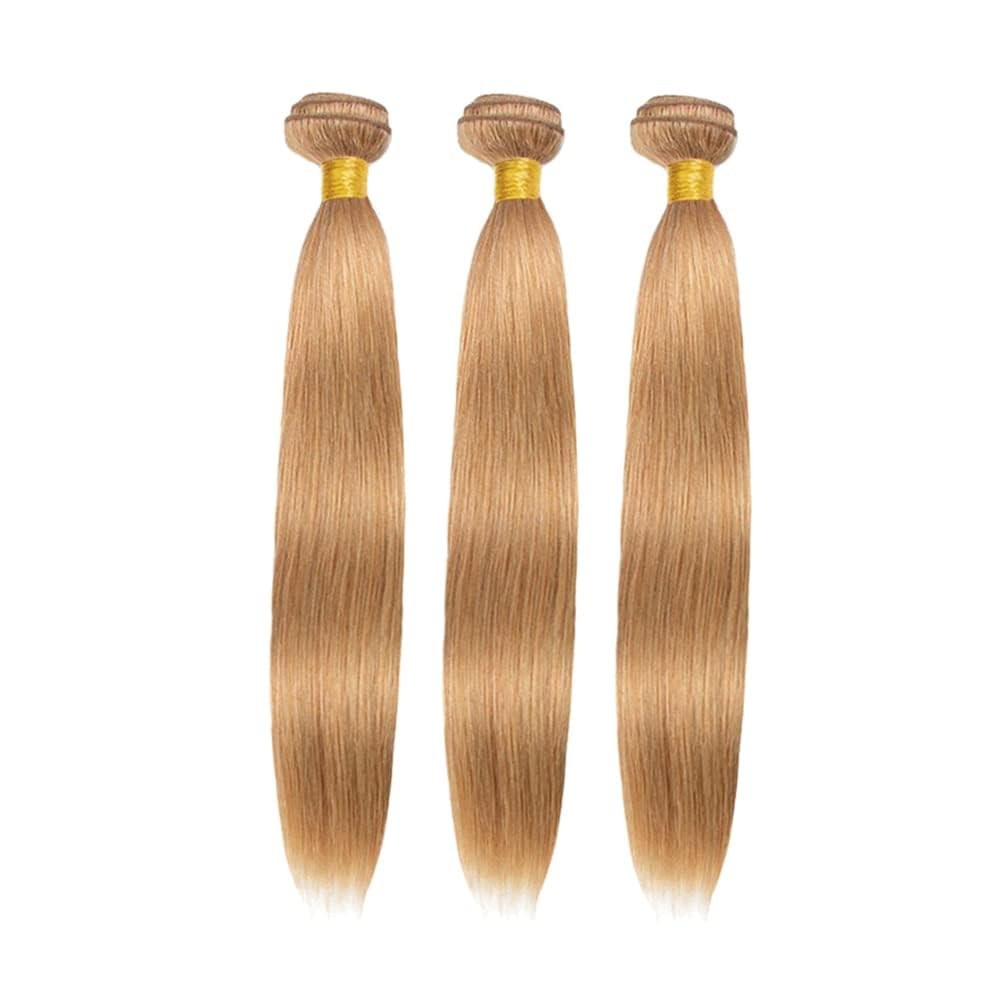 Giginger Brazilian Human Hair Bundles 24 26 28 Inch Honey Brown 27 Color