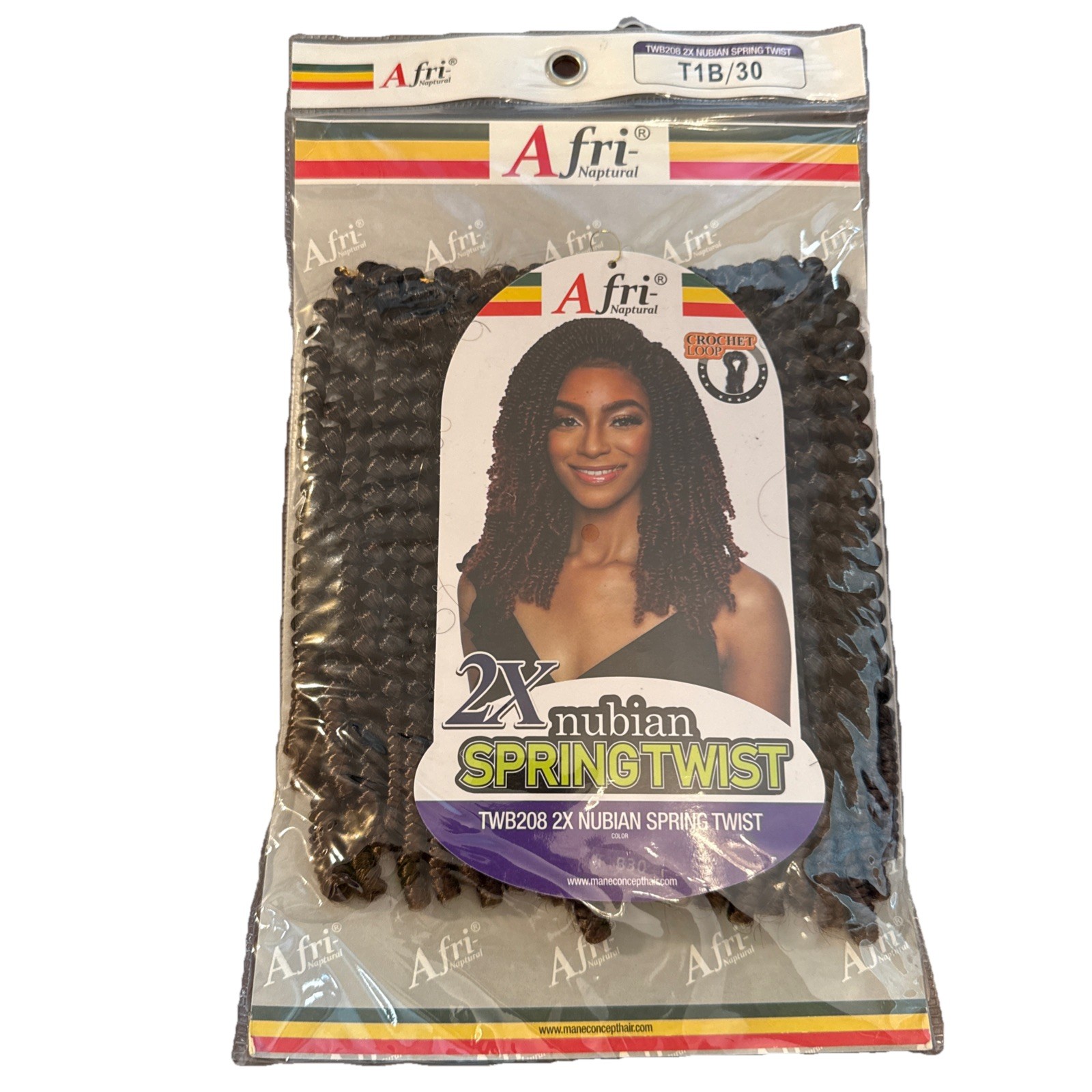 African Naptural Nubian Spring Crochet Loop Color T1B30Hair. 5-packs. New Packs