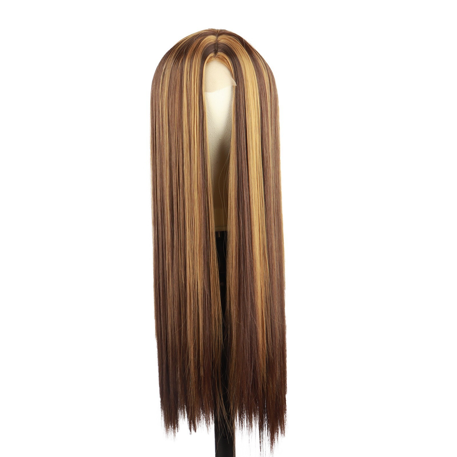 Piano Color Long Straight Synthetic Lace Wig Full Head Wig Wholesale for Women