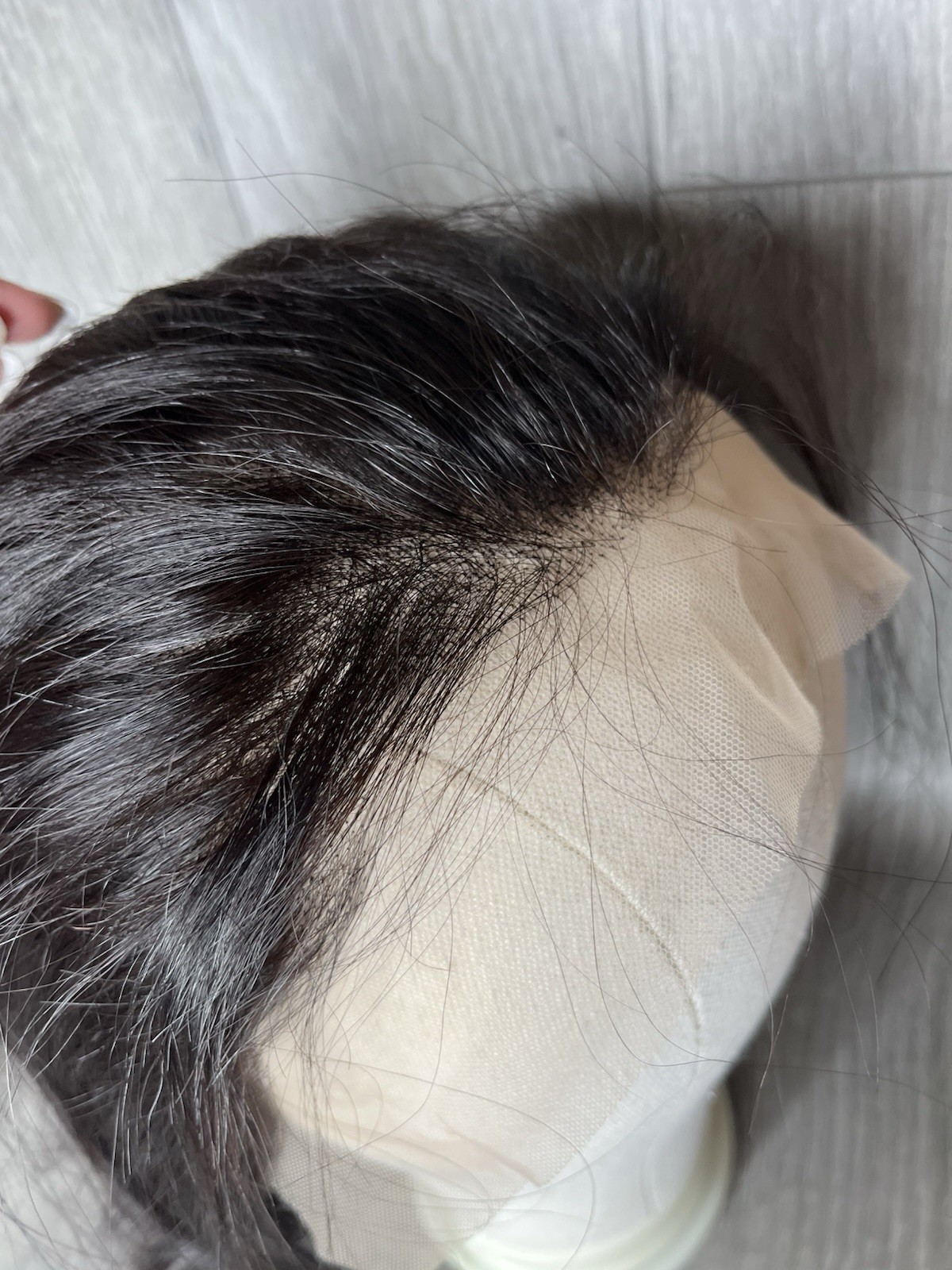 Luxurious Straight Human Hair wig 12 inches Black 1B With Lace & Baby Hairs A9