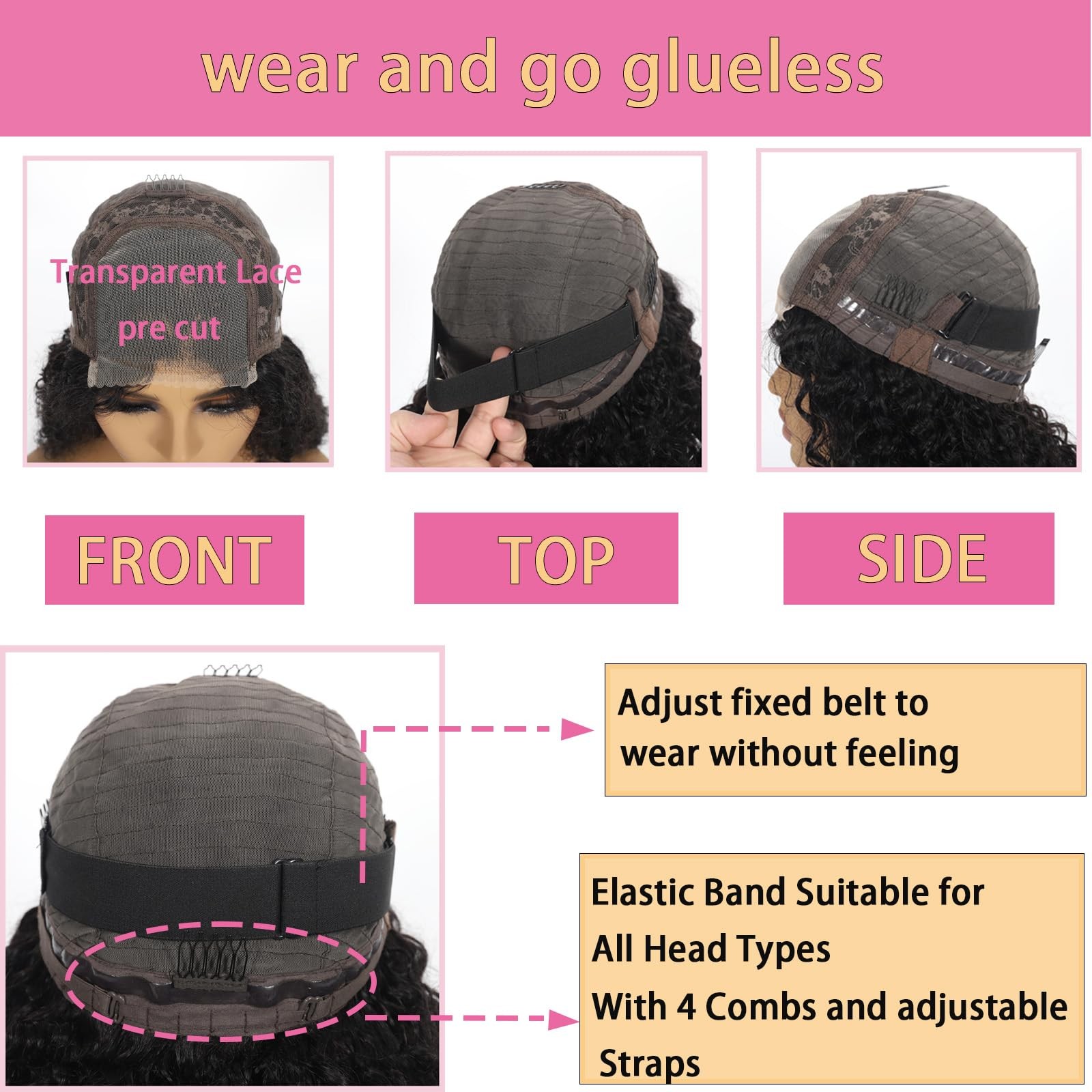 Segsavor 180 Density Wear And Go Glueless Wigs Human Hair Pre Plucked Pre Cut