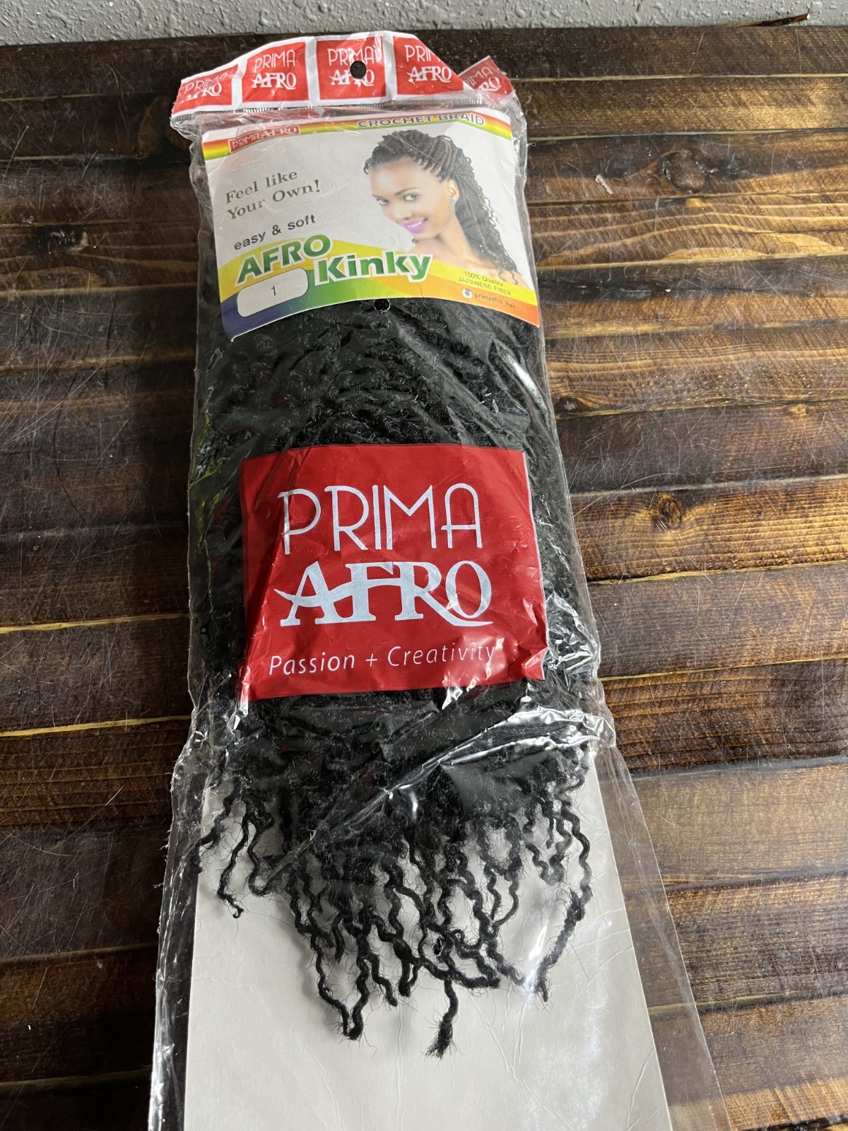 Prima Afro Kinky Crochet Braid Hair Extension 100% Japanese Fiber Color 1 Black