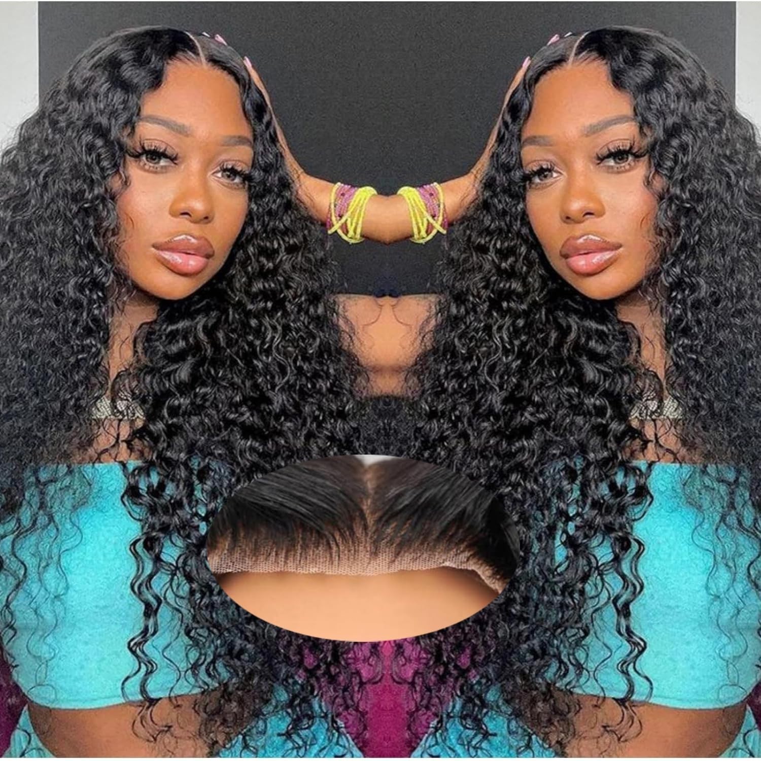 26″ Glueless Human Hair Wig – 200% Density Water Wave, 5×5 HD Lace Closure, Pre-