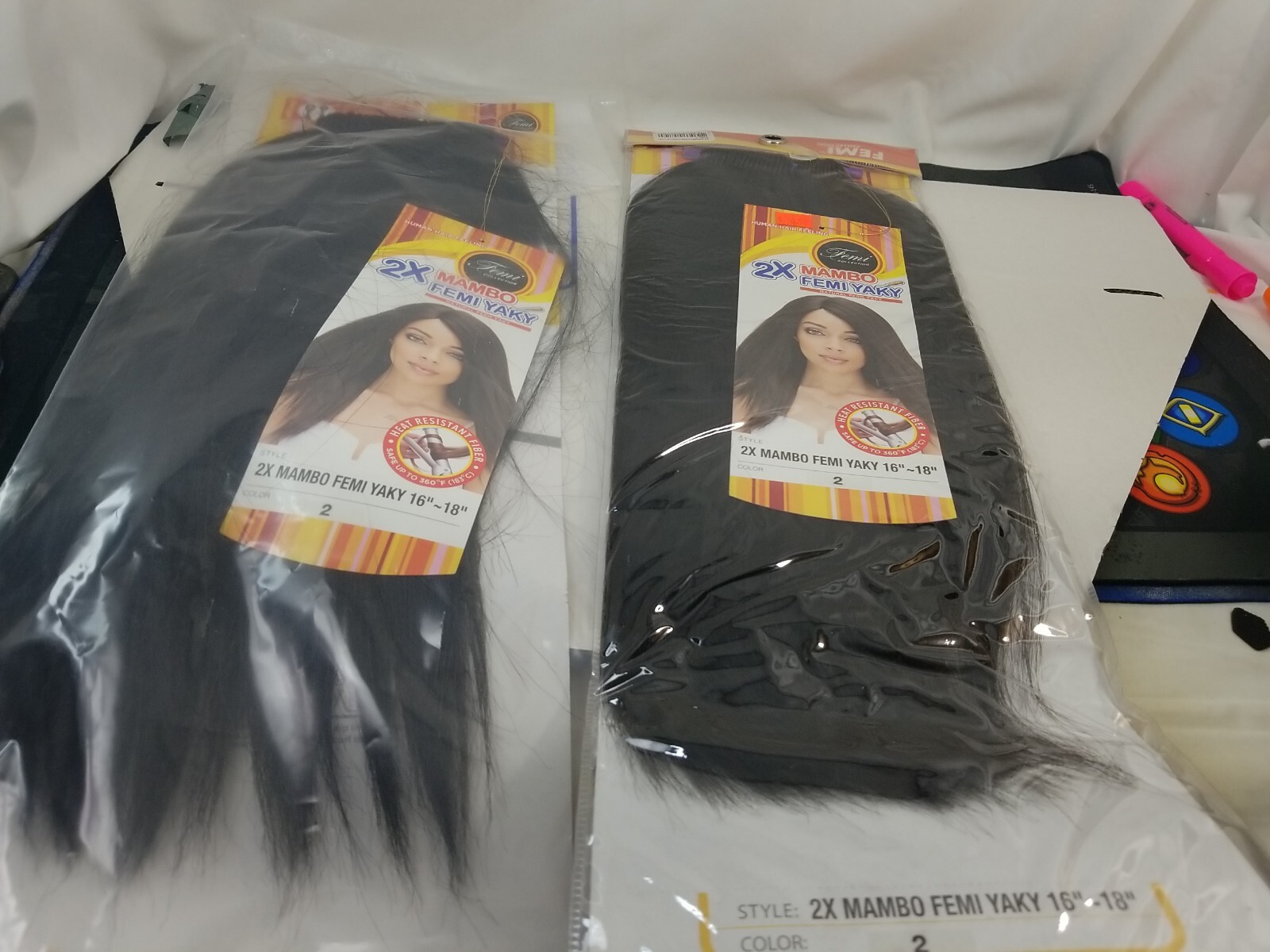 2 Packs Yaky 16-18″ Black Mambo HAIR EXTENSIONS WEAVE By Femi Collection