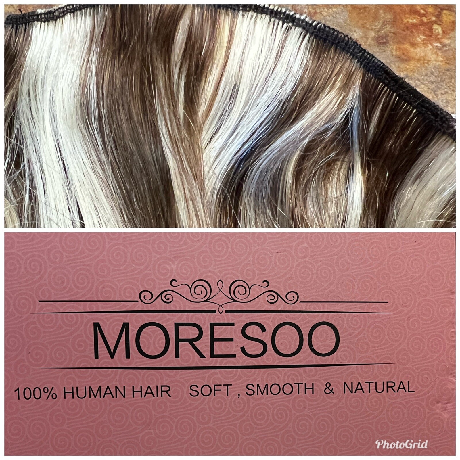 Moresoo 100% Human Hair , Soft-smooth-natural hair weft #8/60 14inch