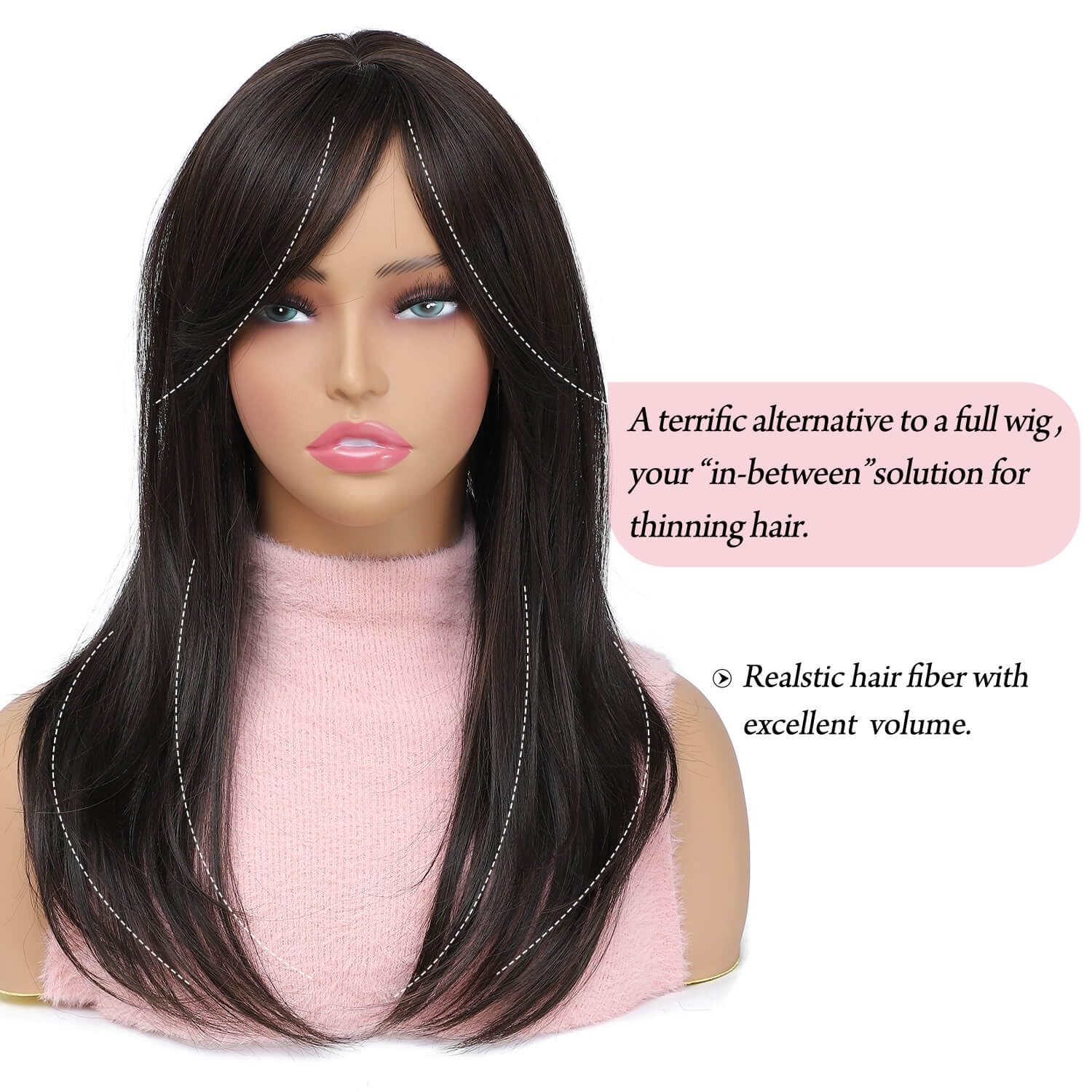 Molefi 19Inch Hair Toppers For Women Thinning Hair6.5X6.5Inch Large Coverage