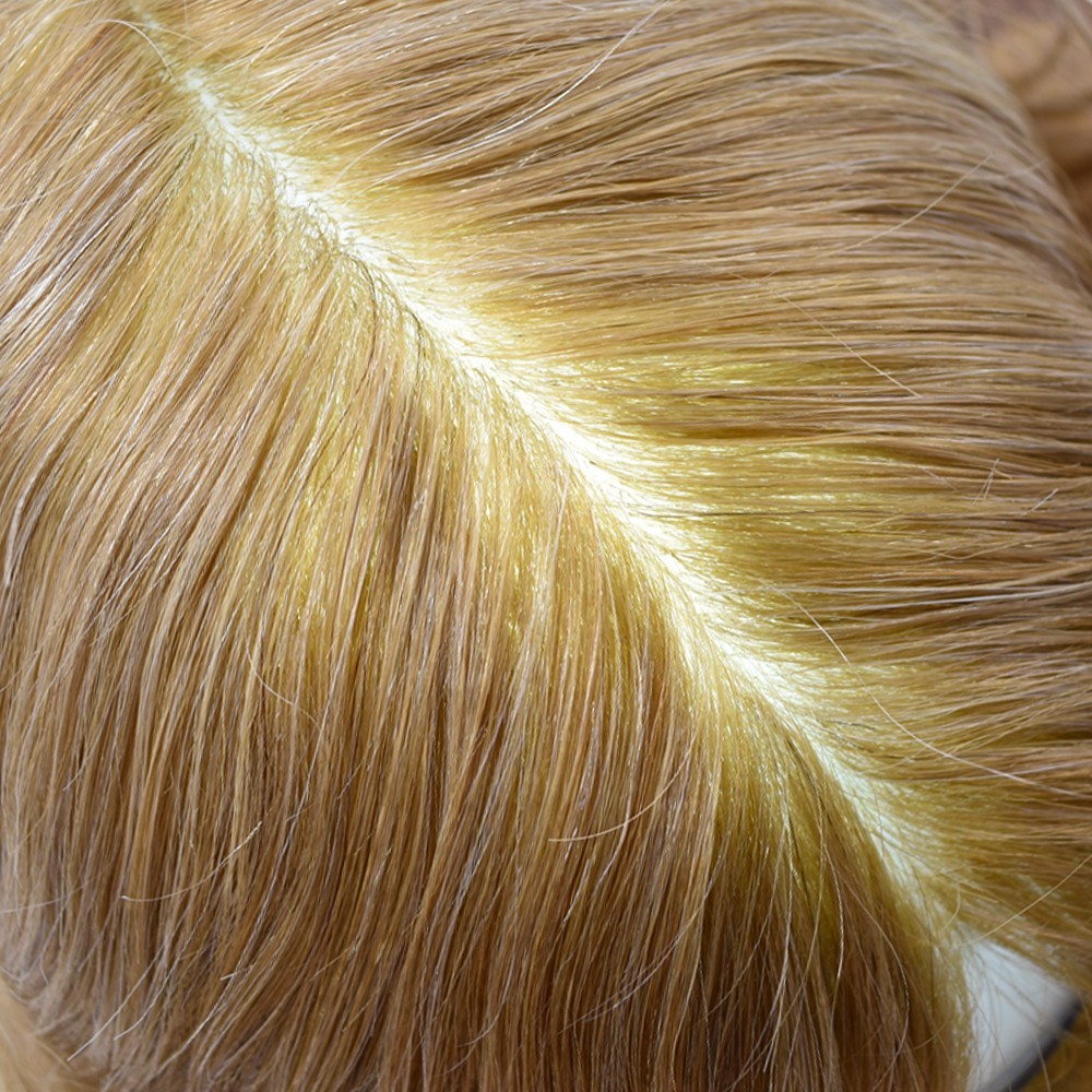 Men’s Hairpieces 0.1MM Thin Skin PU Toupee for Men Human Remy Hair Systems