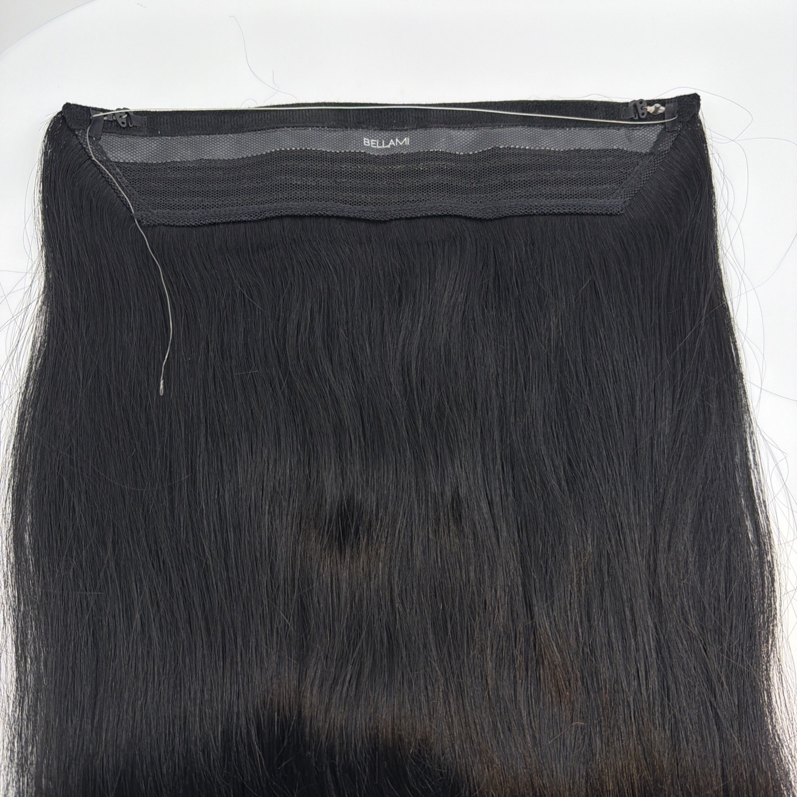 Bellami Halo Pro Hair Extension 20” Jet Black #1 Open Box Styled Once Remy Hair