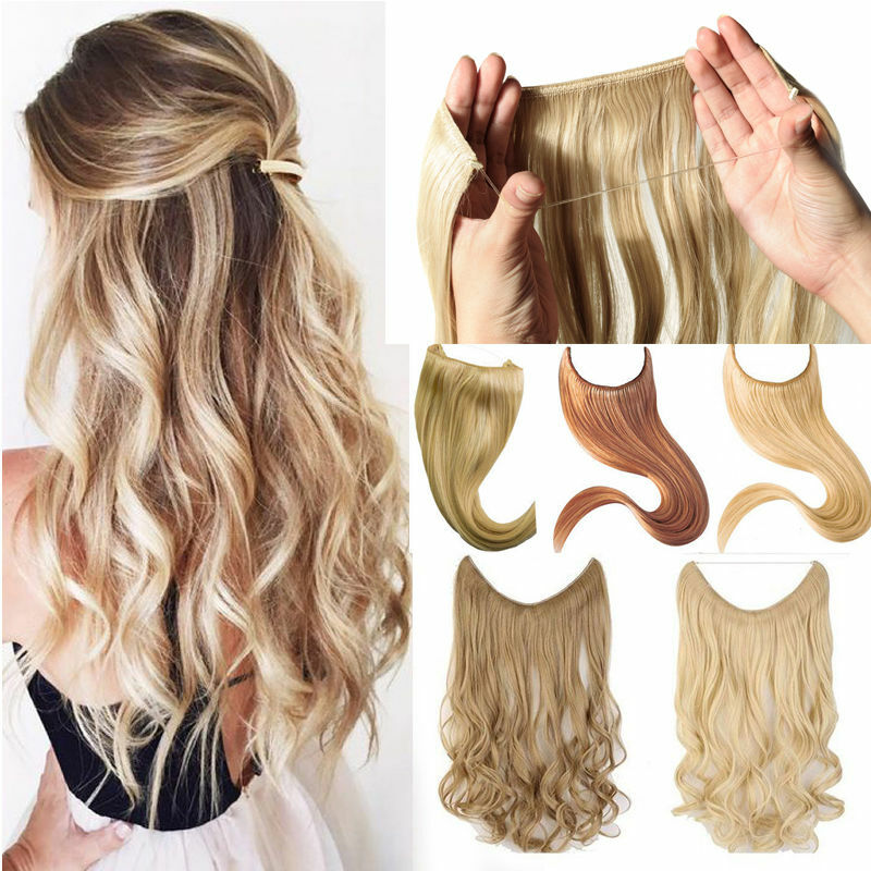 15″-24″ Body Wave Invisible Wire Halos 100% Remy Human Hair Extensions 80G