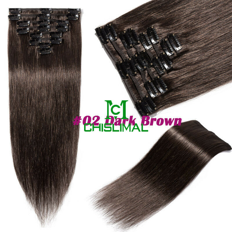 New 8pcs Clip In Human Hair Extensions 80g 120g 16- 28inch Remy Hair Salon Hair