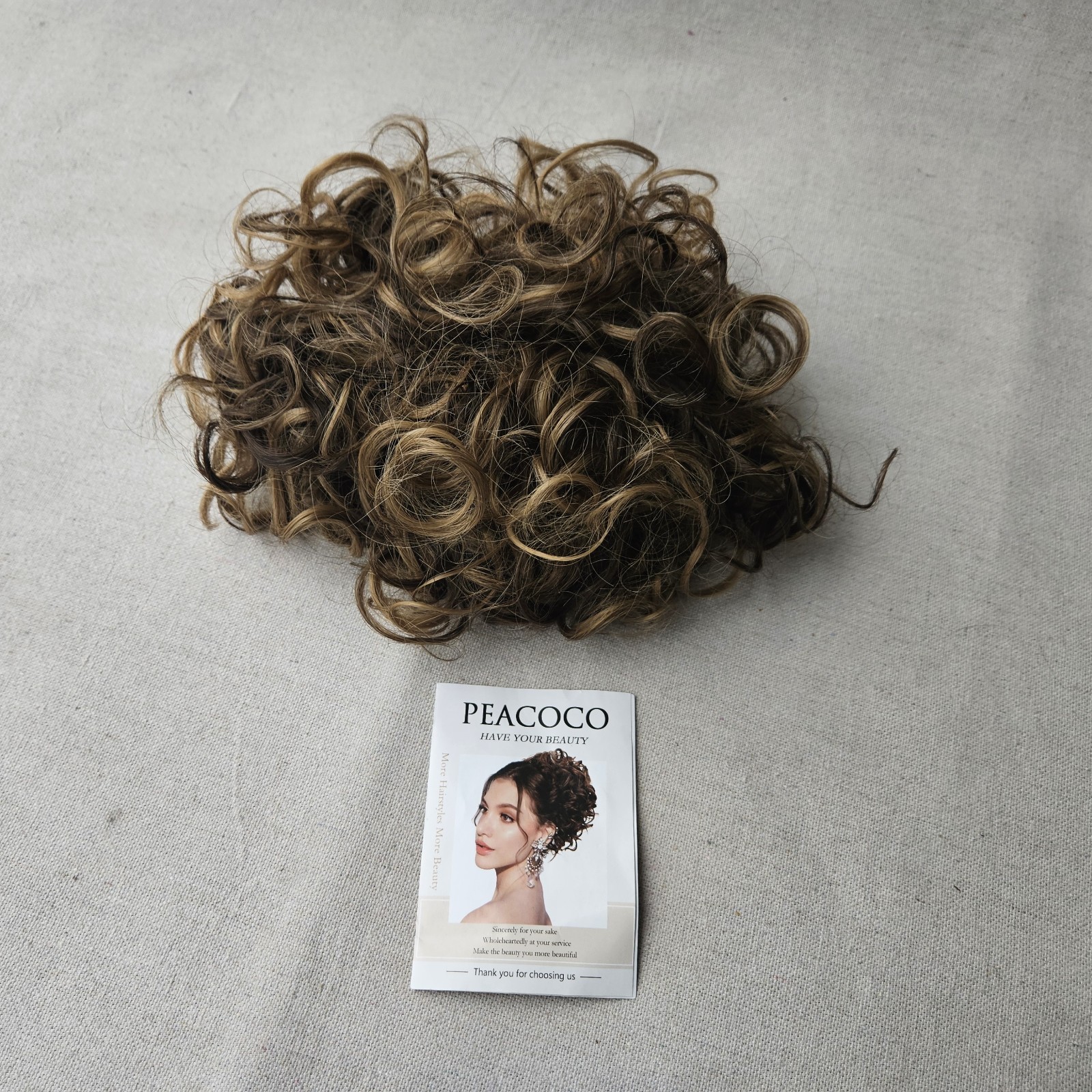 Peacoco Curly Messy Bun Updo Cover Clip in Hair Piece Clips