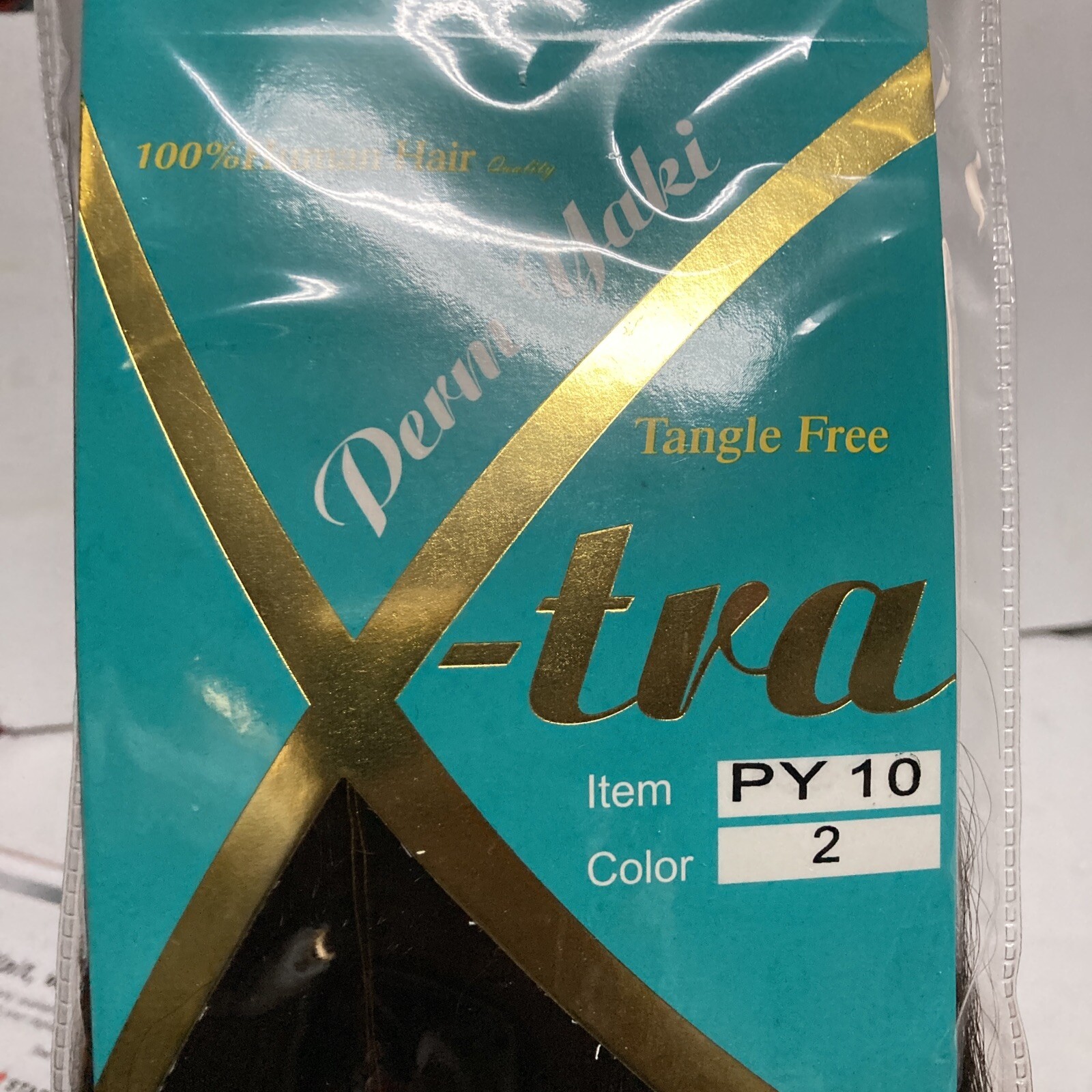 1 Pack 10″ Human Hair quality Extensions Straight Yaki Tangle free Color #2