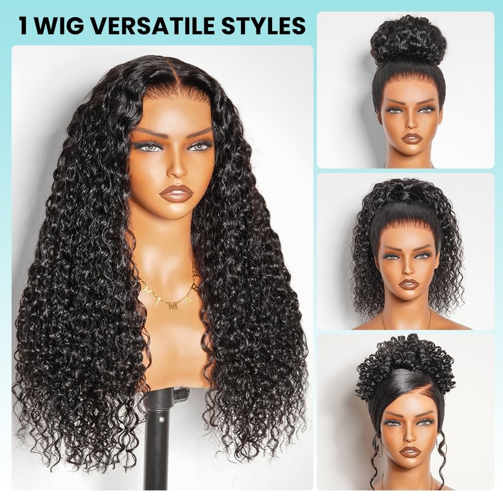 22 Inch HD Lace Front Wig – Water Wave, Glueless, Pre-Plucked, 200 Density Human