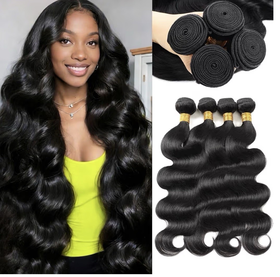 12A Human Hair Bundles 18 20 22 24 Inch Body Wave Bundles Human Hair 100%