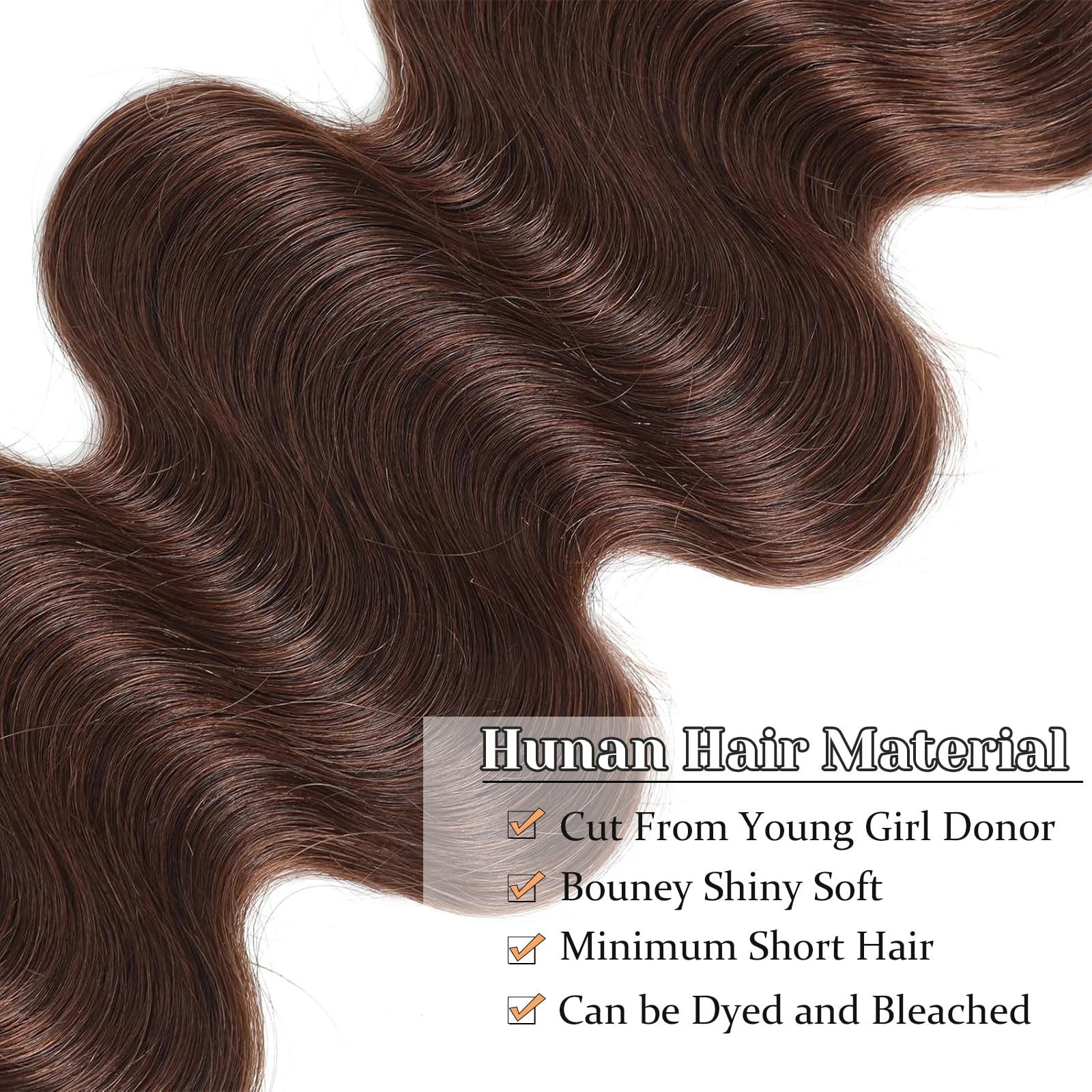 Mootaful 2X6 Hd Lace Closure 4 Brown Body Wave Transparent 2 By 6 Hd Lace