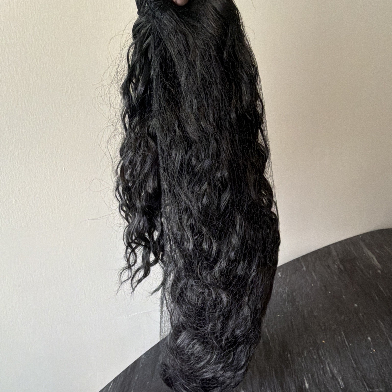 Black Curly Synthetic Hair Weft Hair Extension Bundle 21-30 in Women Adult