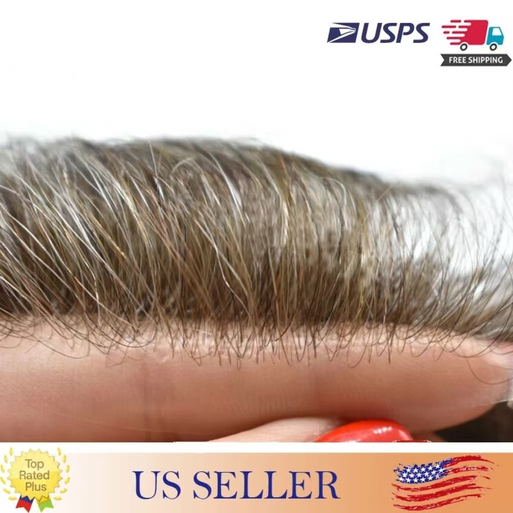 Mens Hair Replacement Ultra Thin Skin Toupee All Colors Hairpieces PU System Wig