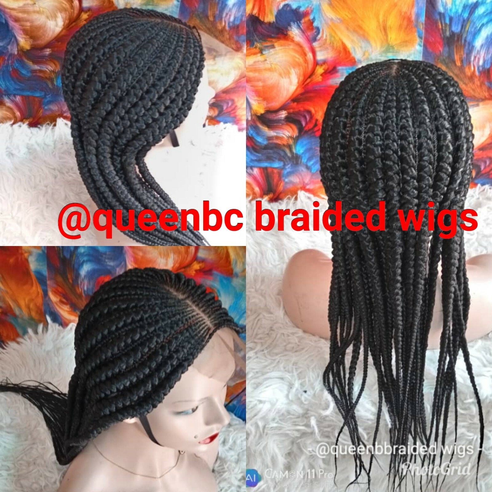 Braided wig:Handmade Braids Cornrows wig,PRE-ORDER ONLY.2-3WEEKS. Location USA
