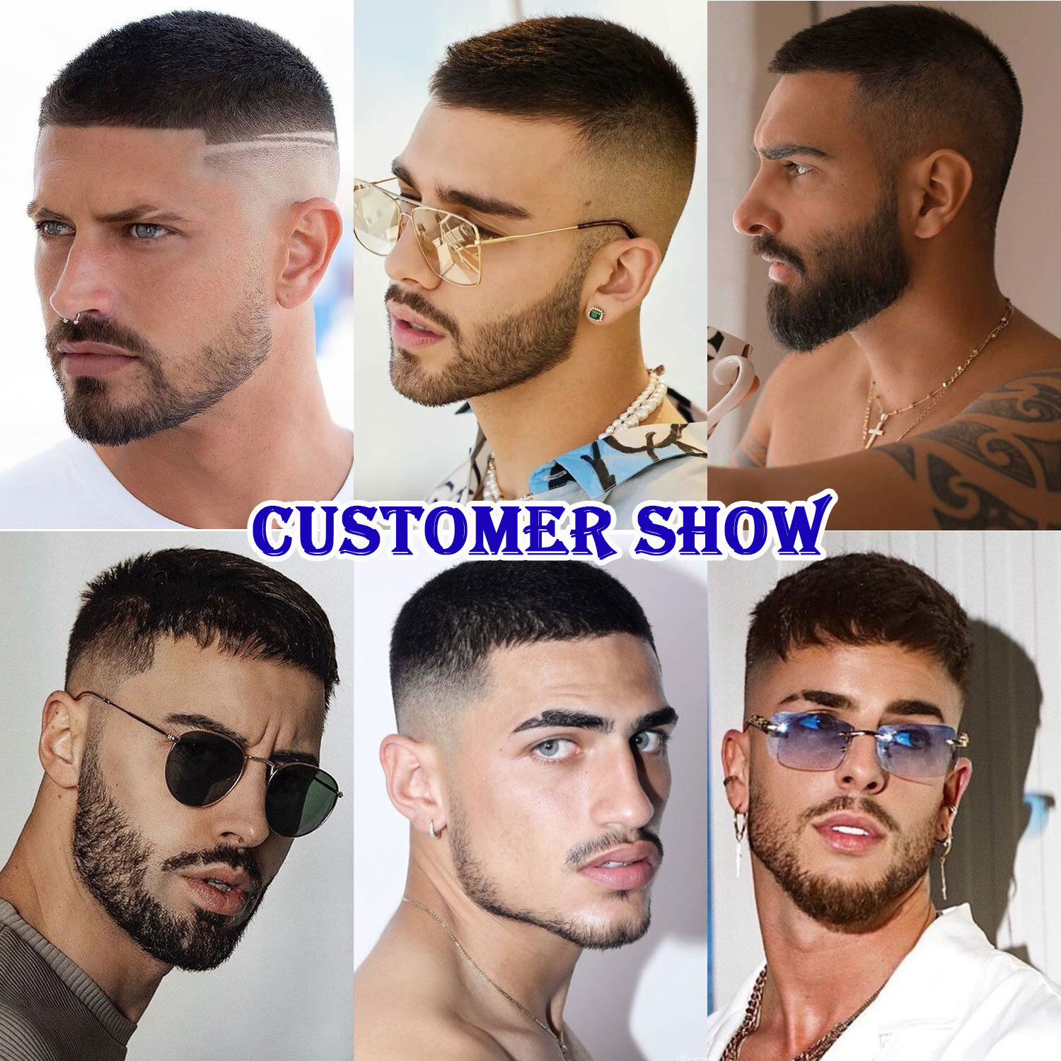 Invisible Ultra Thin Skin Mens Toupee Human Hair Replacement PU Systems Buzz Cut