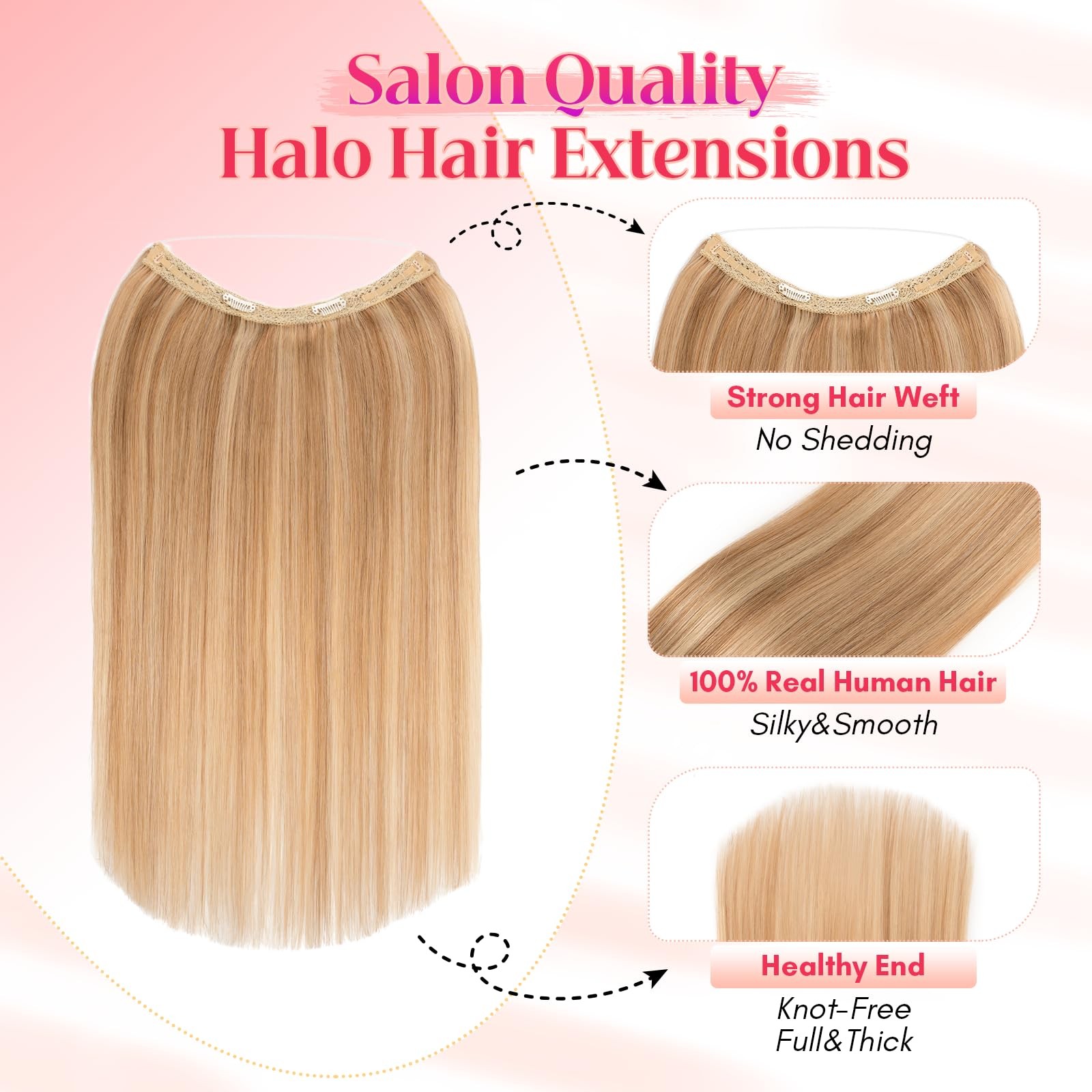 Rich Choices 100 Real Human Halo Hair Extensions For Women Remy Halo Extension